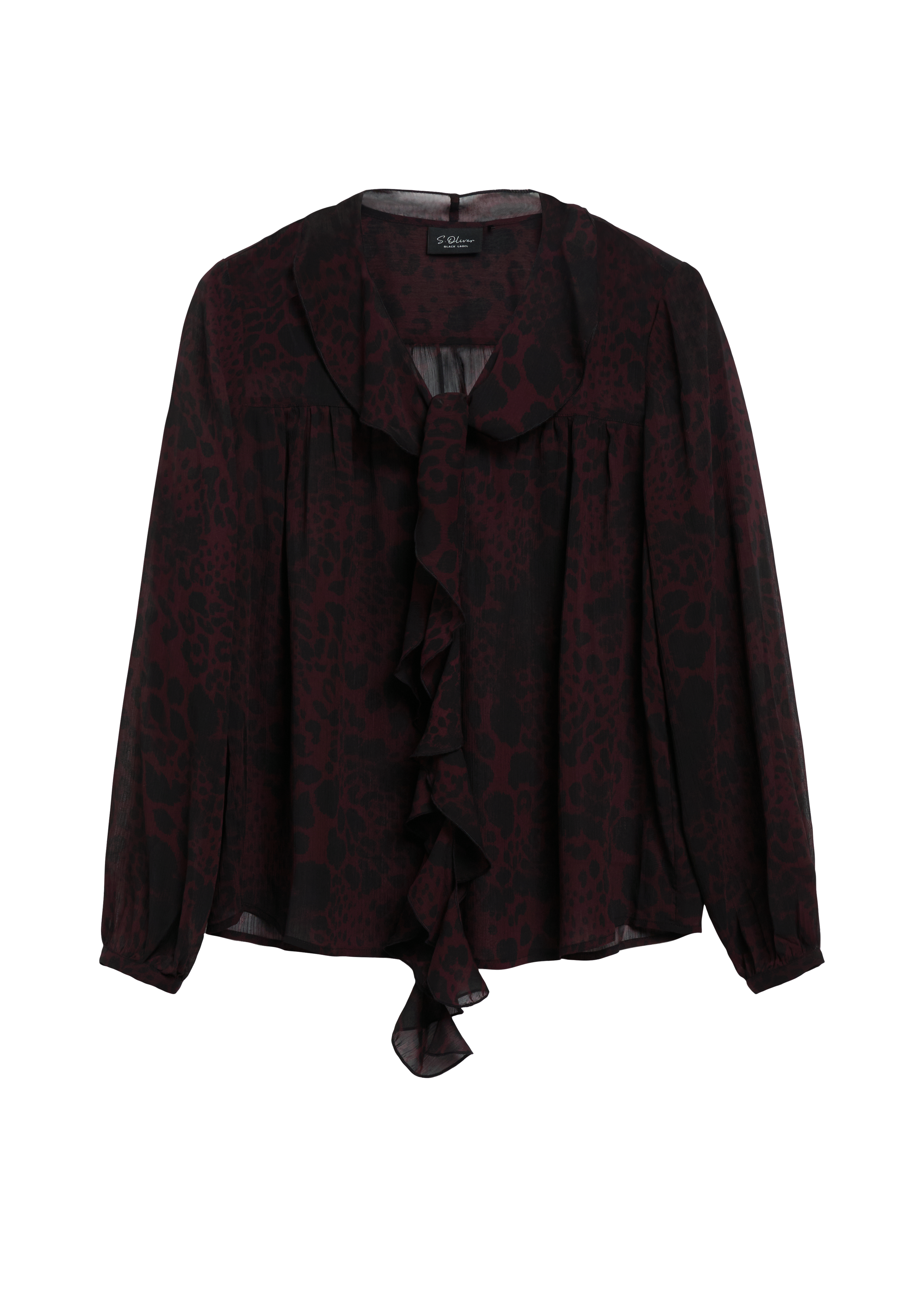 Doorzichtige chiffonblouse met volants