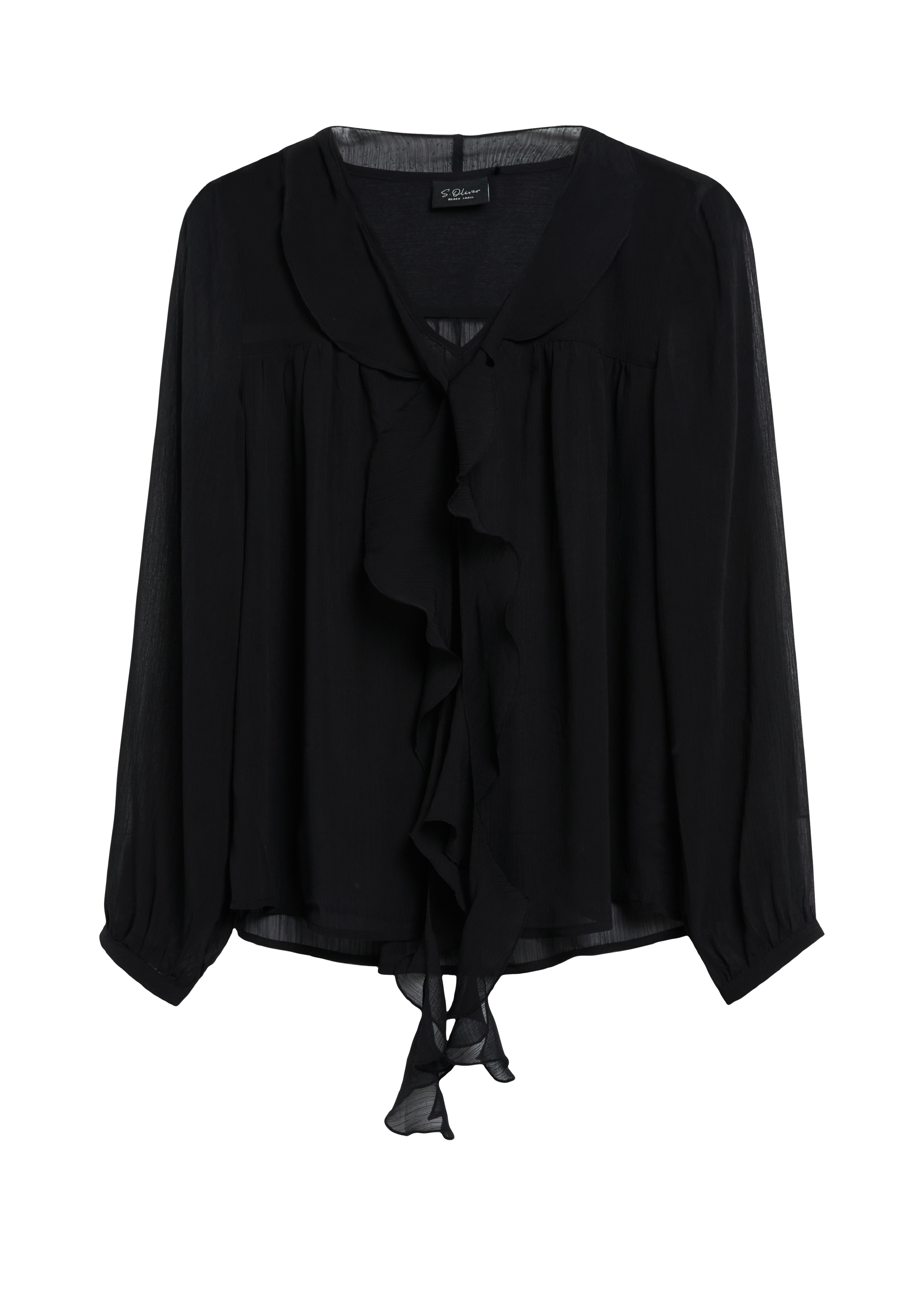 Doorzichtige chiffonblouse met volants