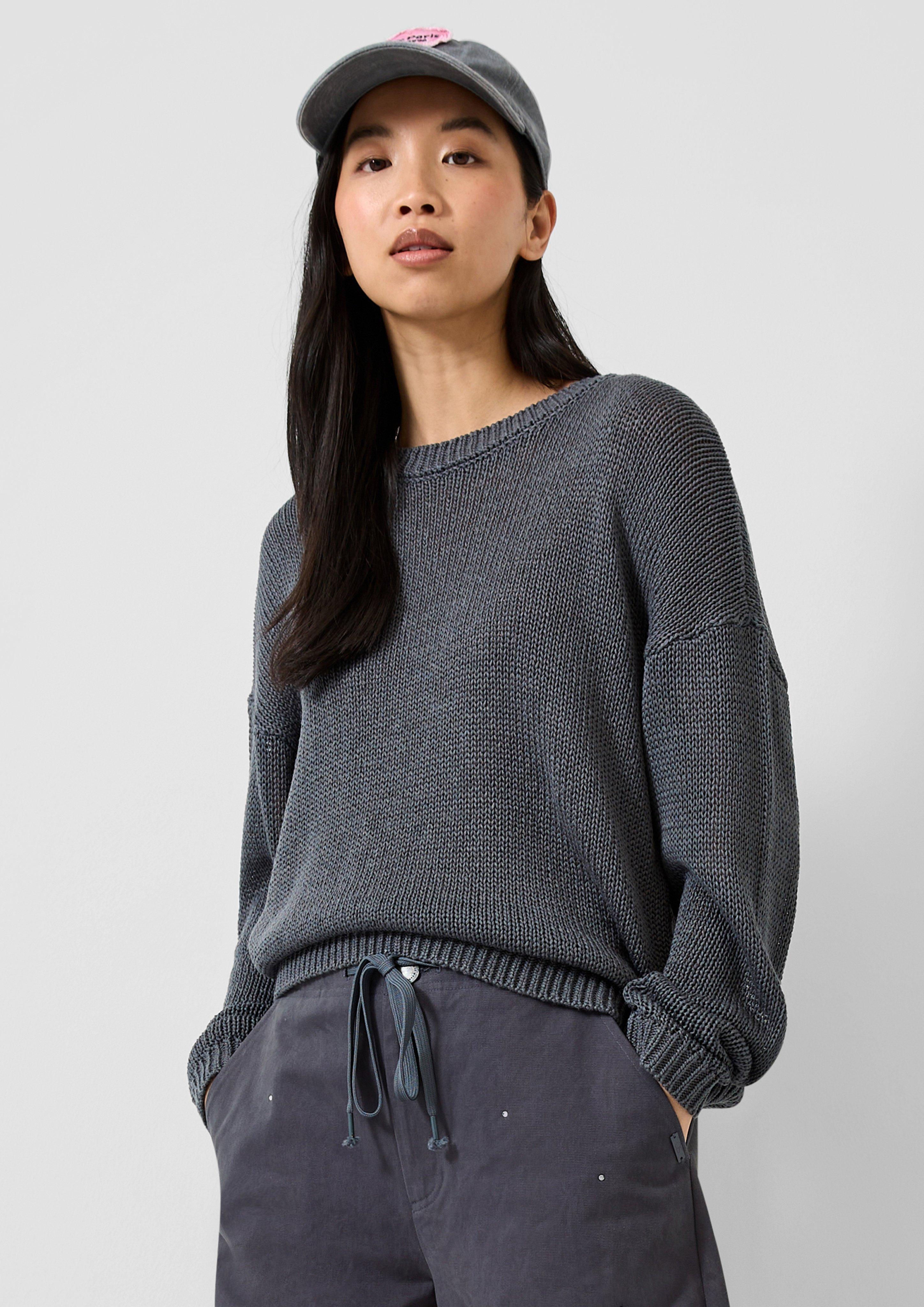 Femmes Pull en tricot en gris de QS