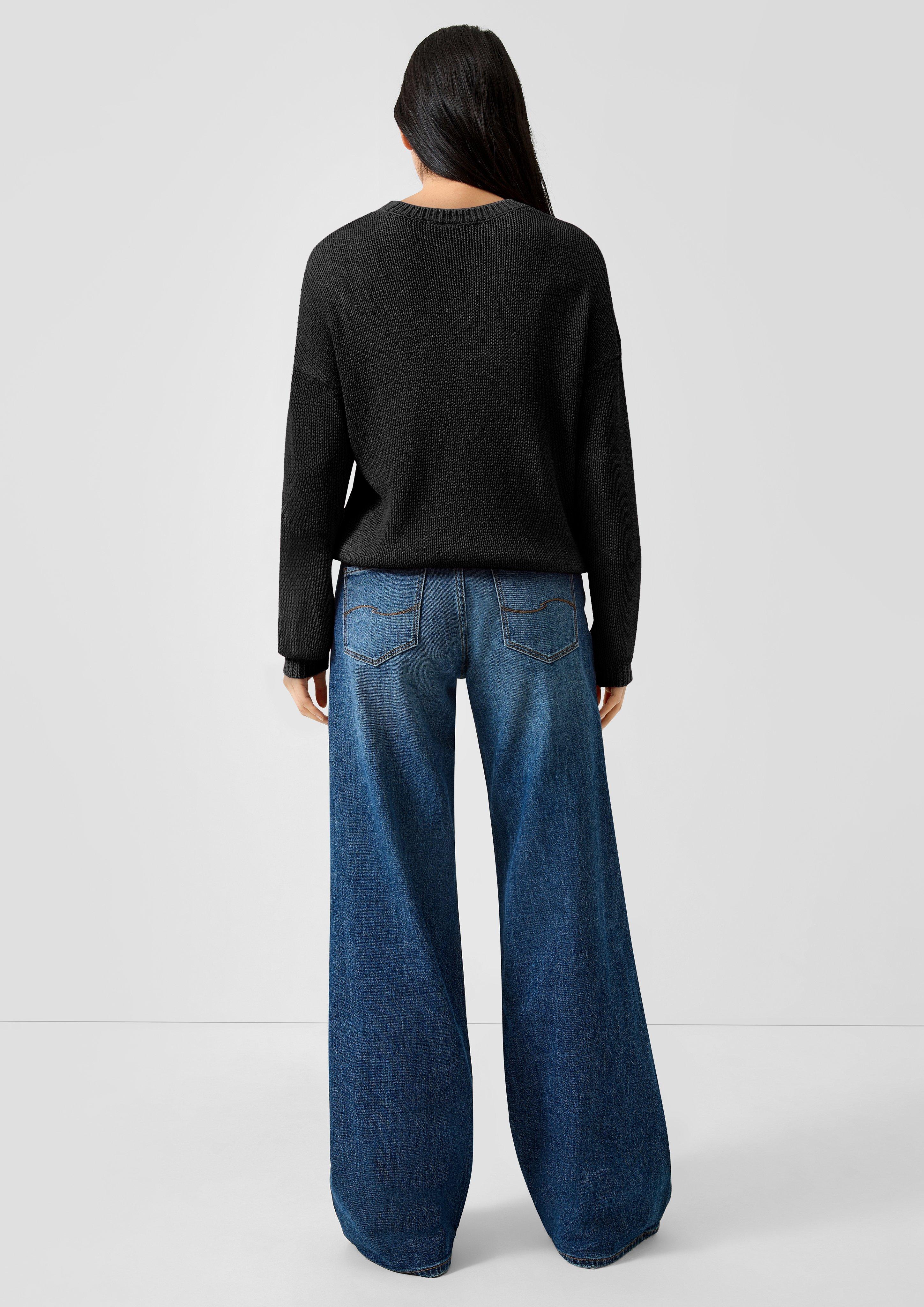 Femmes Pull en tricot en noir de QS