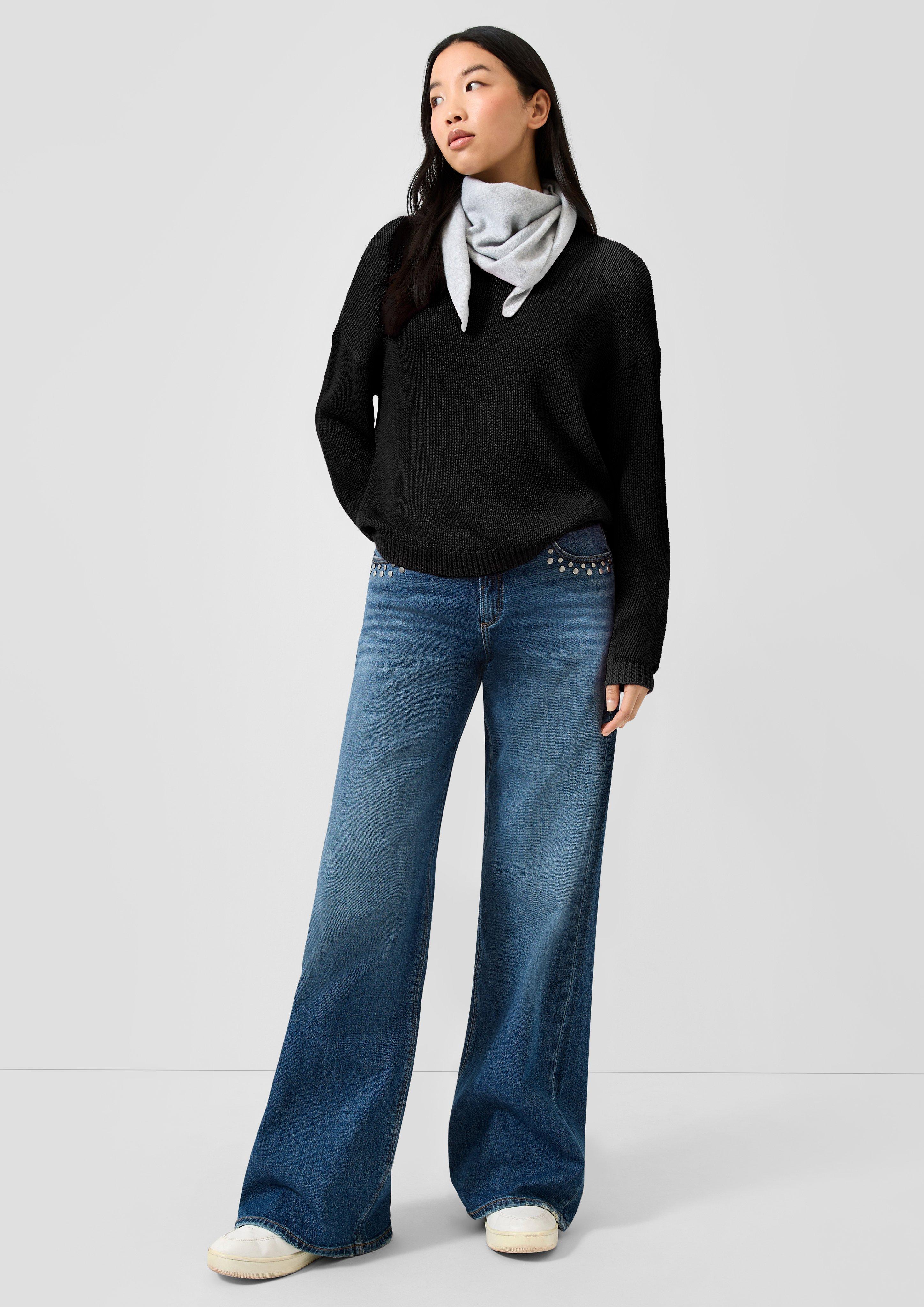 Femmes Pull en tricot en noir de QS