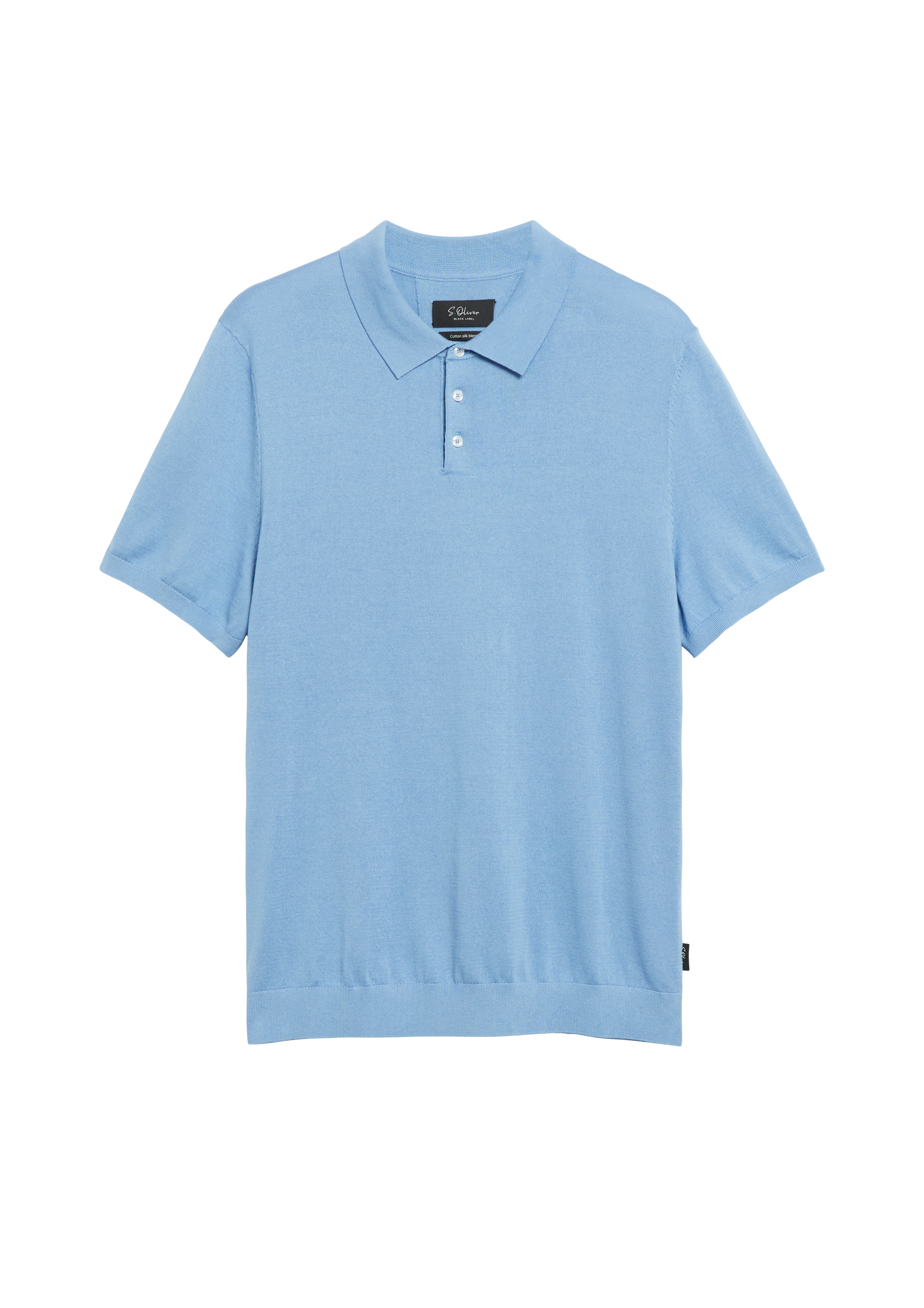 Weiches Strick-Poloshirt aus Baumwoll-Seidenmix