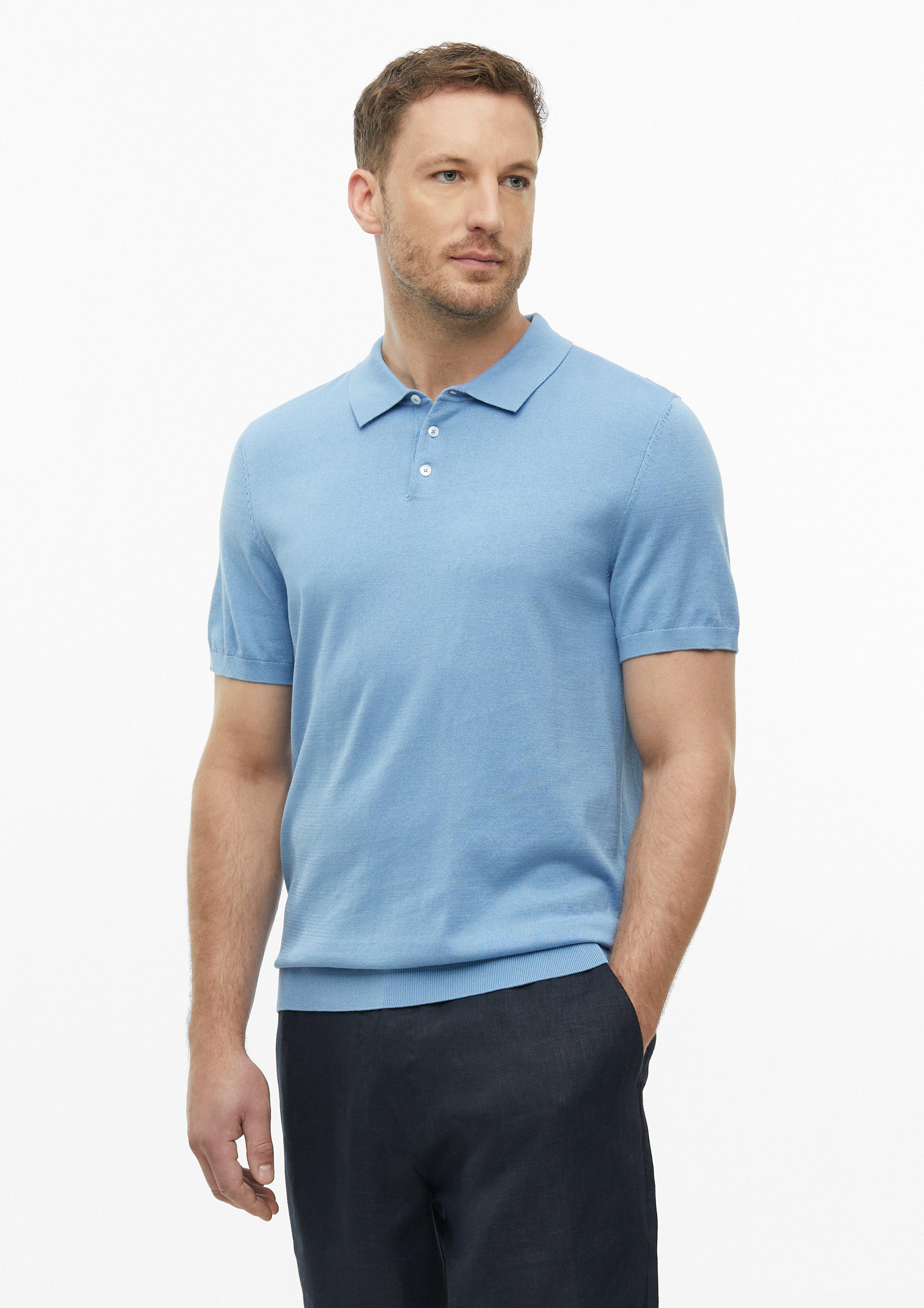 Men Soft knitted polo shirt in a cotton-silk blend in  by s.Oliver BLACK LABEL