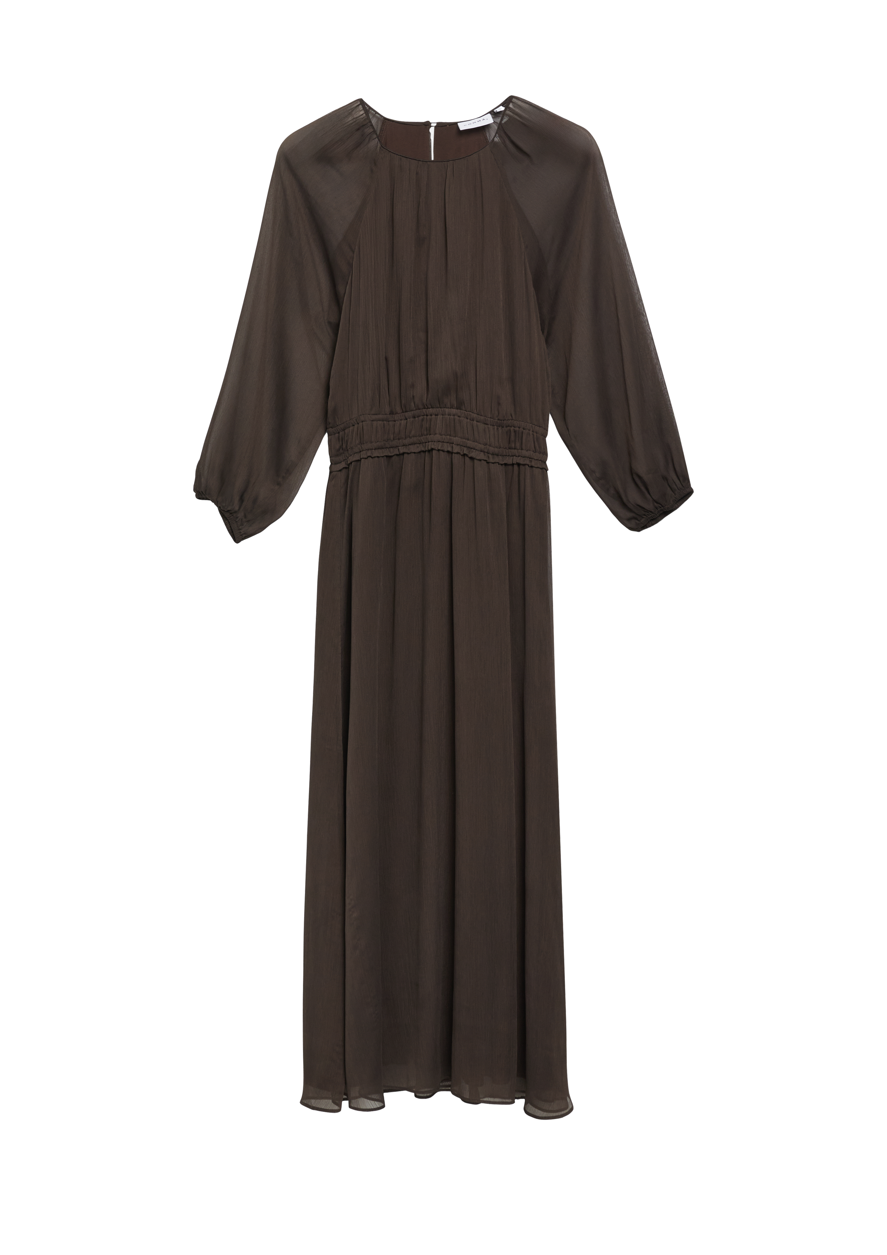 Halfdoorzichtige maxi-jurk van chiffon