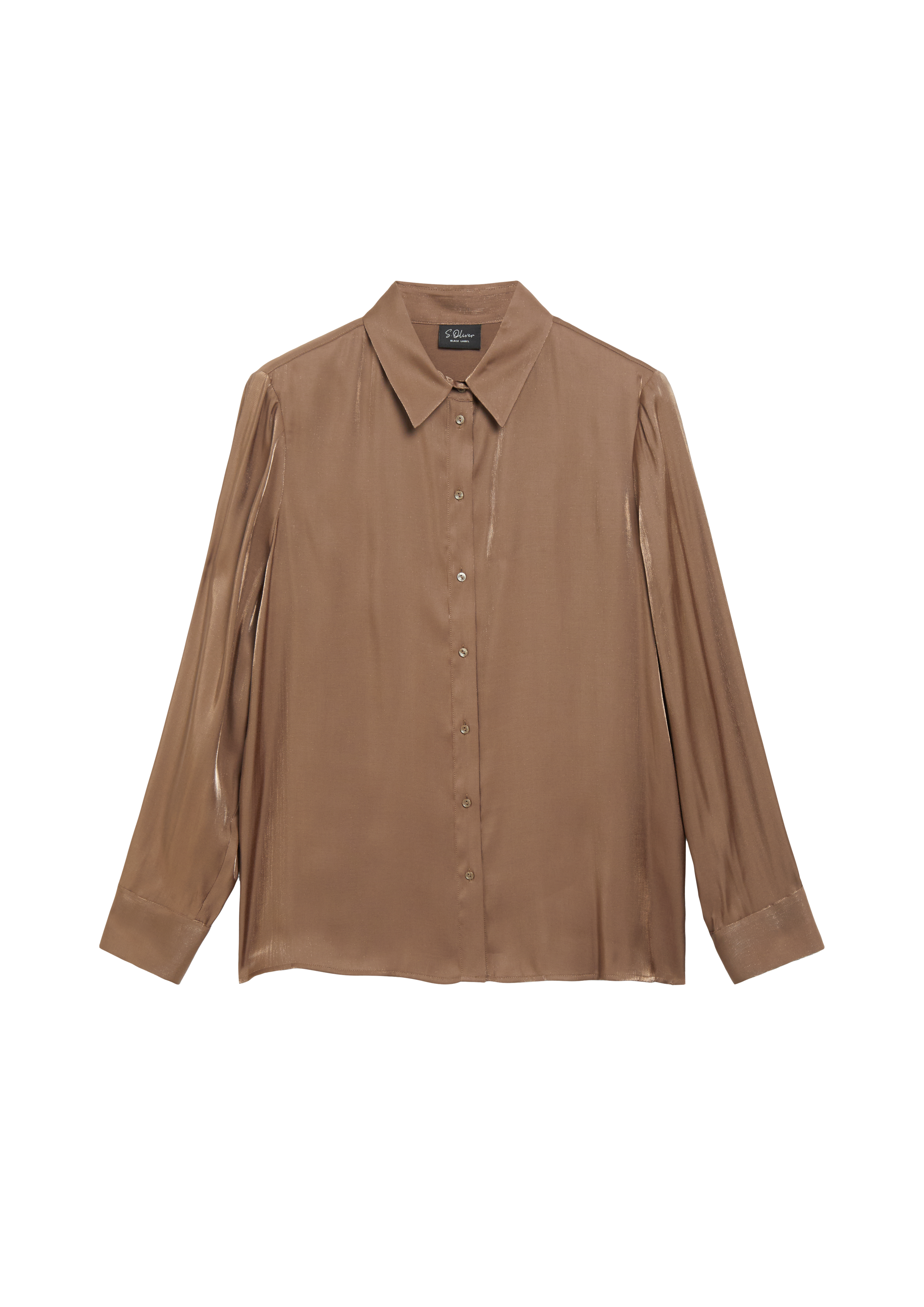 Glanzende overhemdblouse van een viscose-mix
