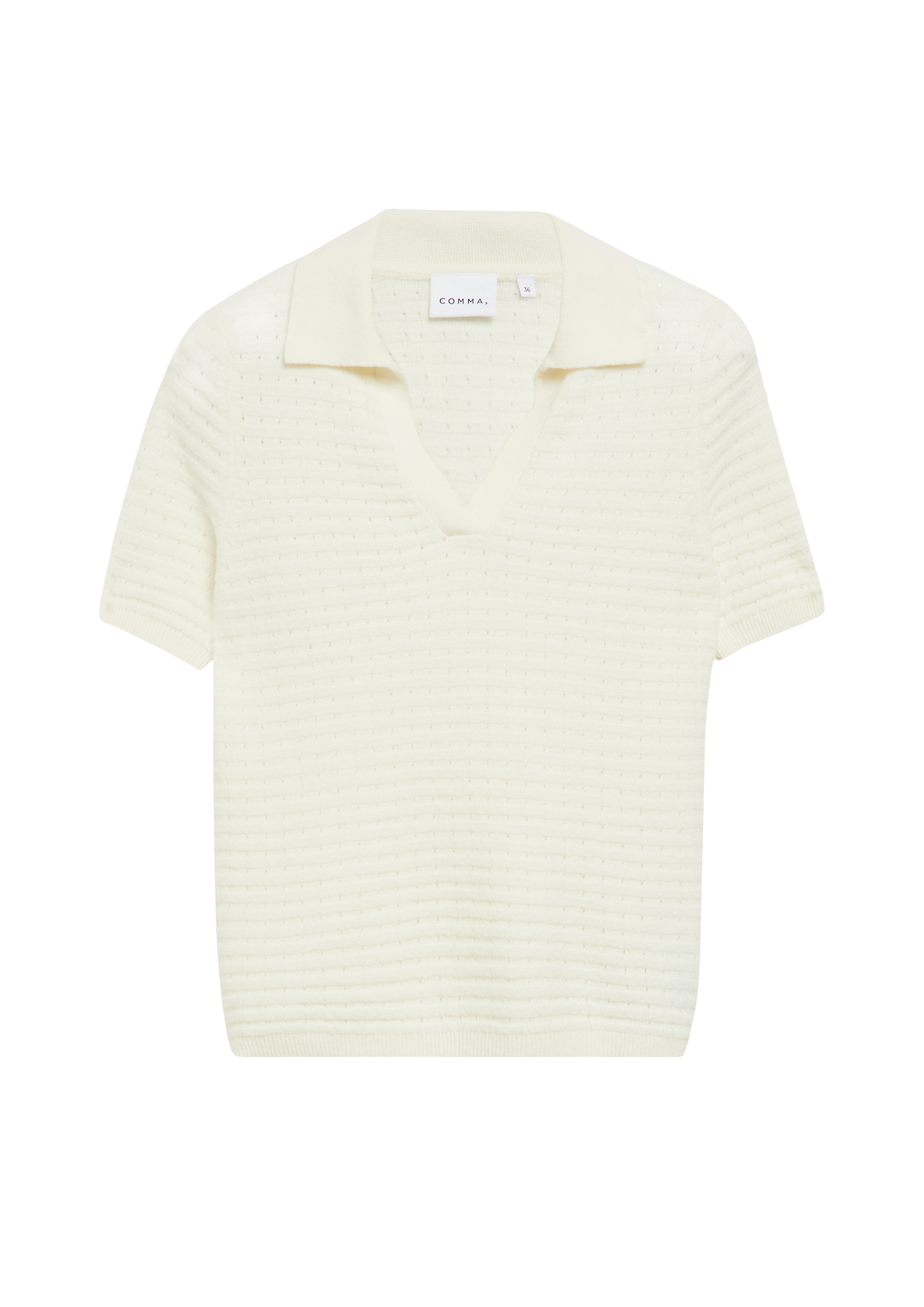 Zacht gestreept poloshirt van een katoenmix