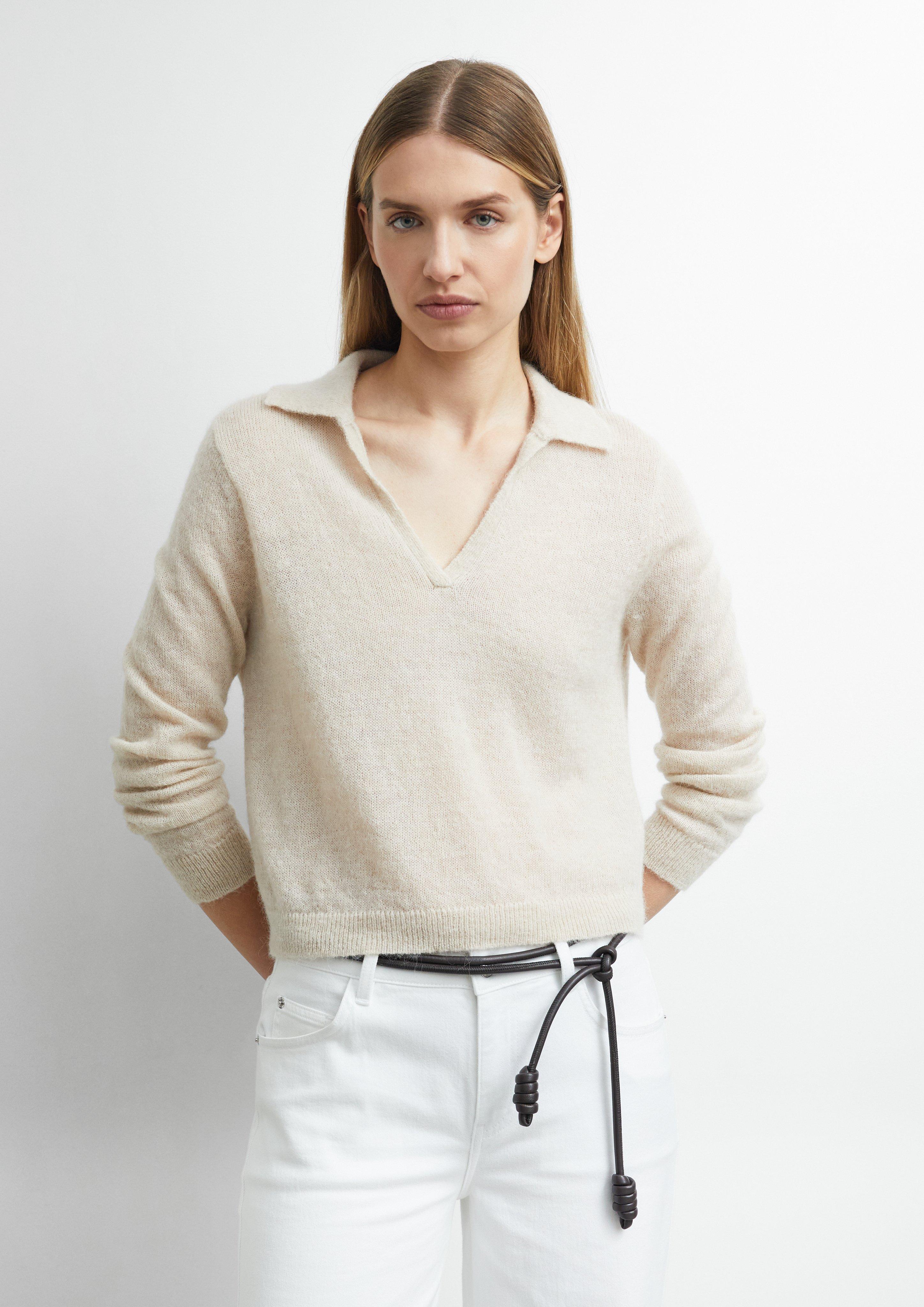 Pull léger en mélange d'alpaga avec col en  de 