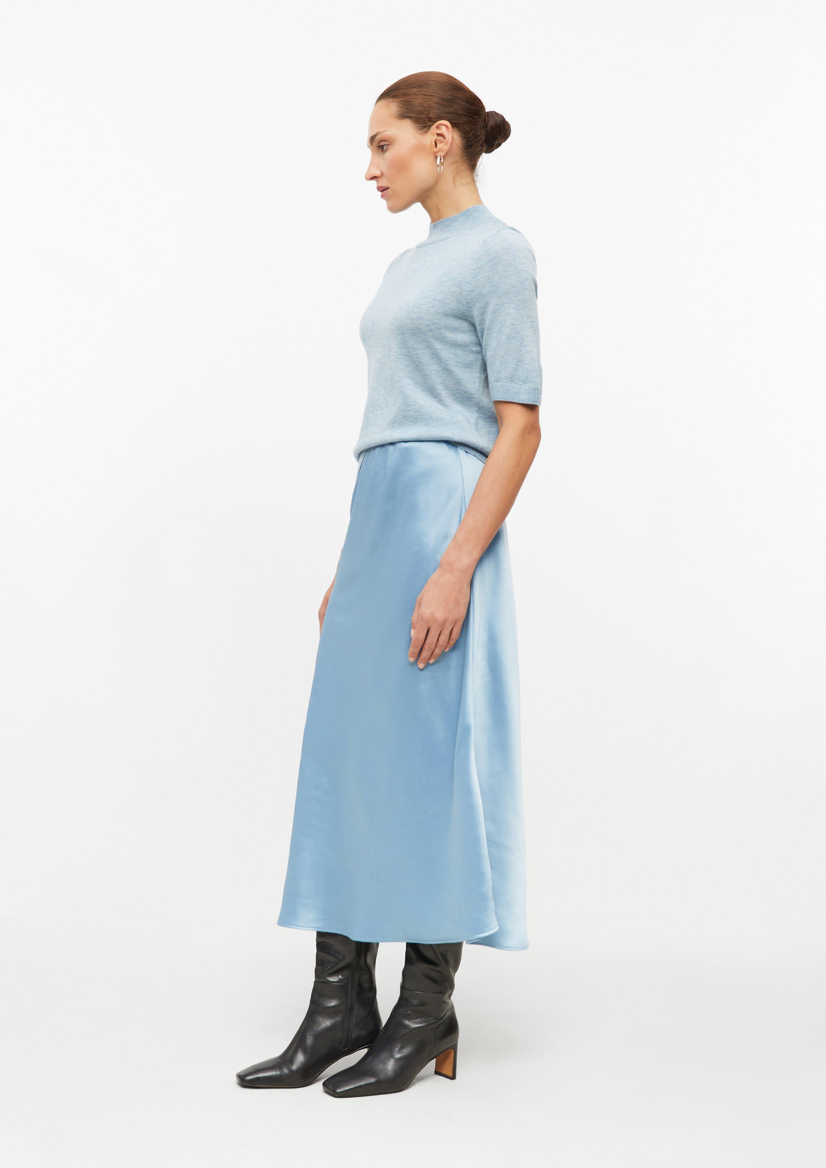 Damen Satinrock mit Elastikbund in blau von s.Oliver BLACK LABEL
