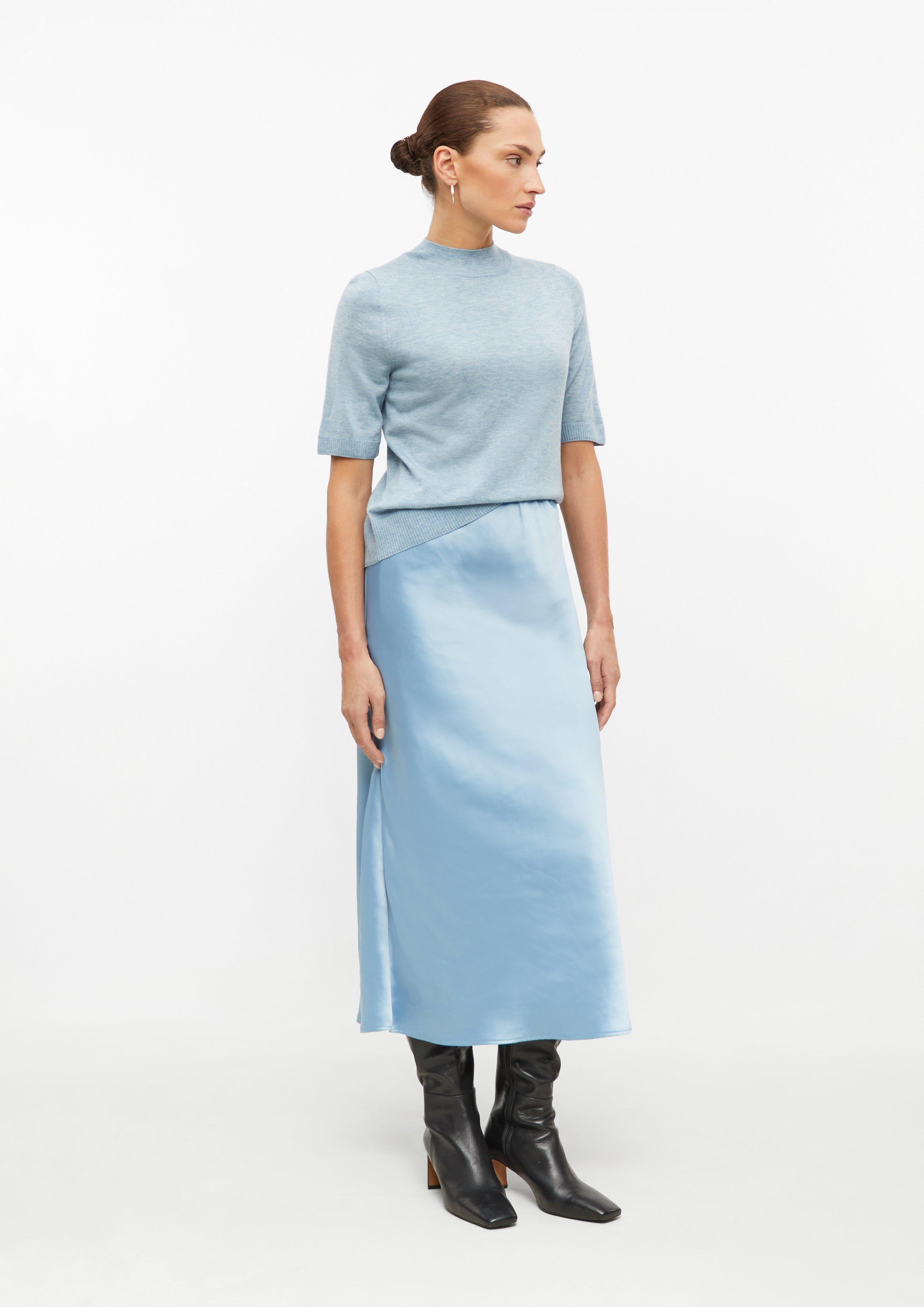 Damen Satinrock mit Elastikbund in blau von s.Oliver BLACK LABEL