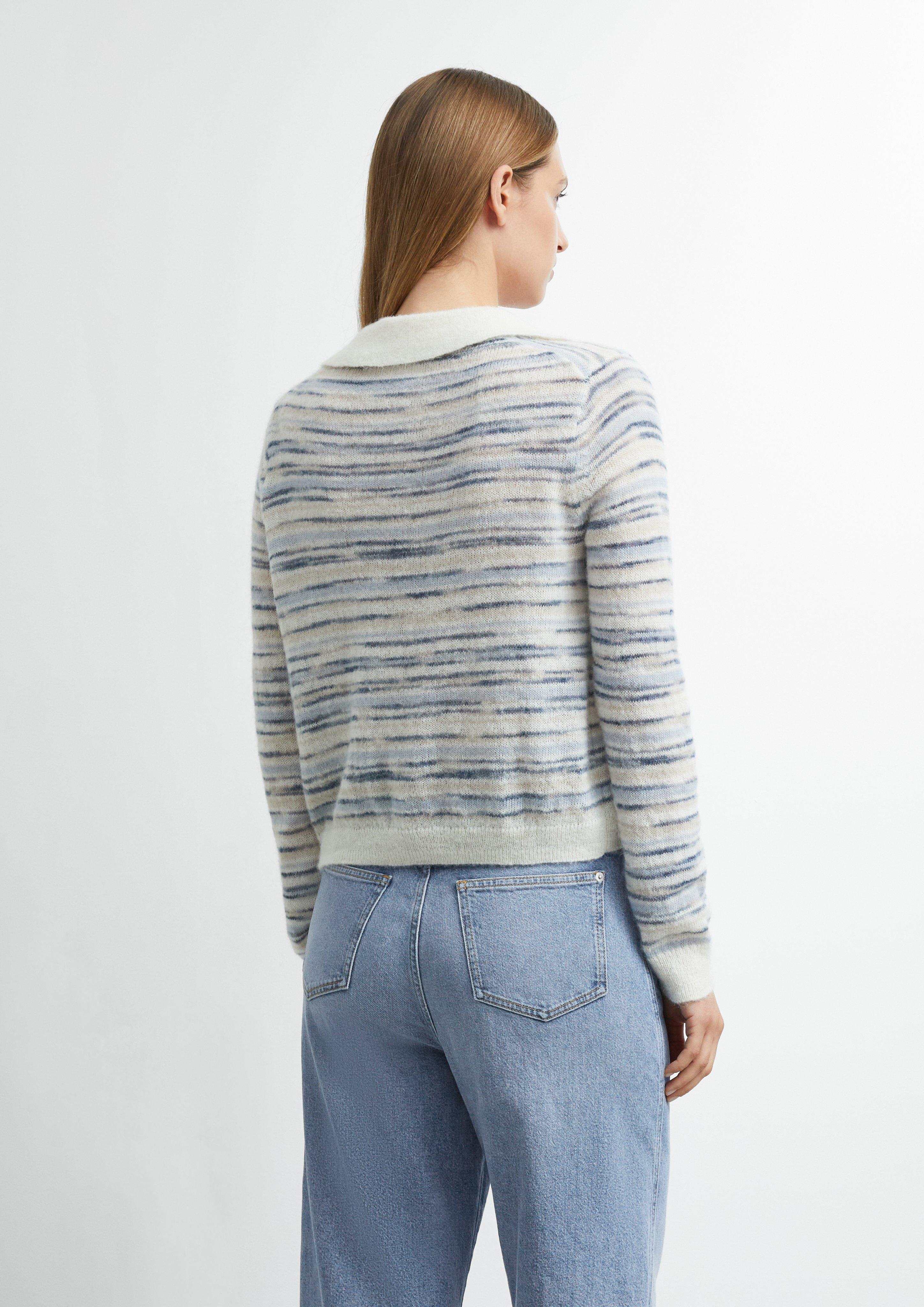 Damen Leichter Alpakamix-Pullover mit Kragen in beige von comma