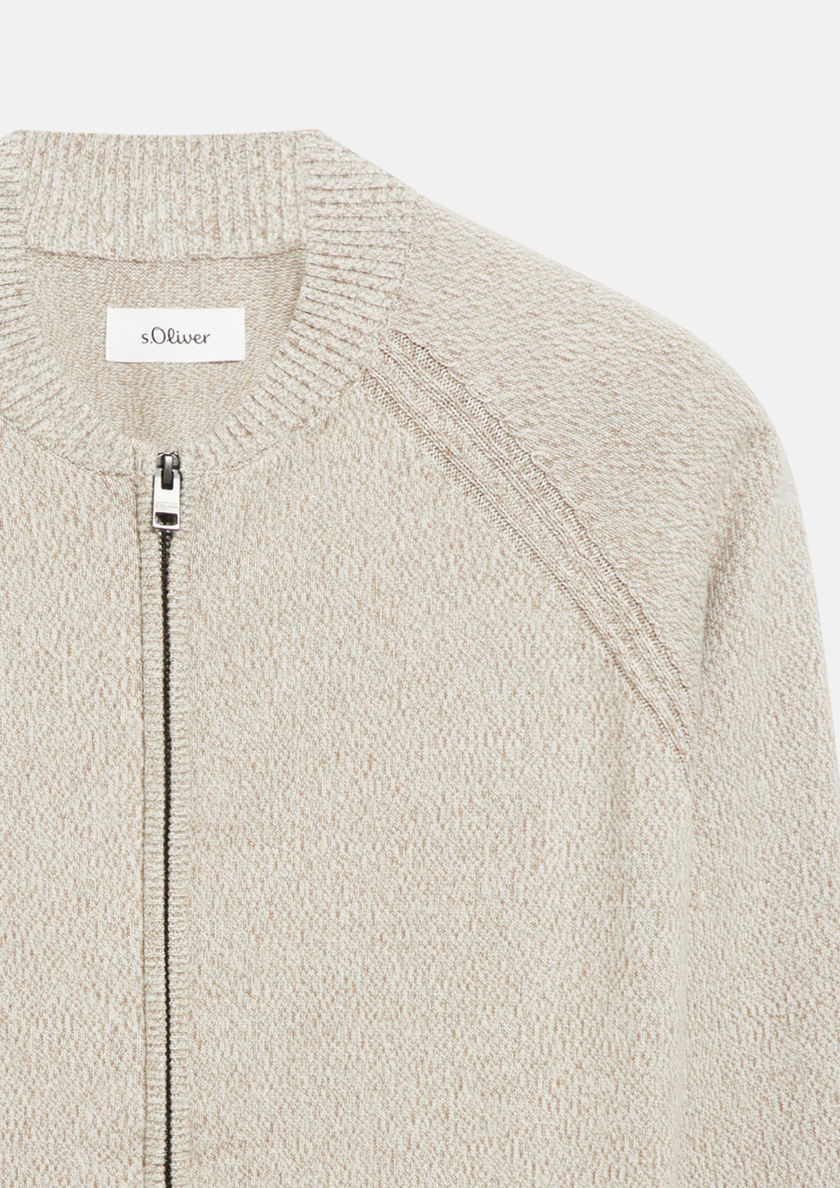 Herren Strickjacke in beige von s.Oliver