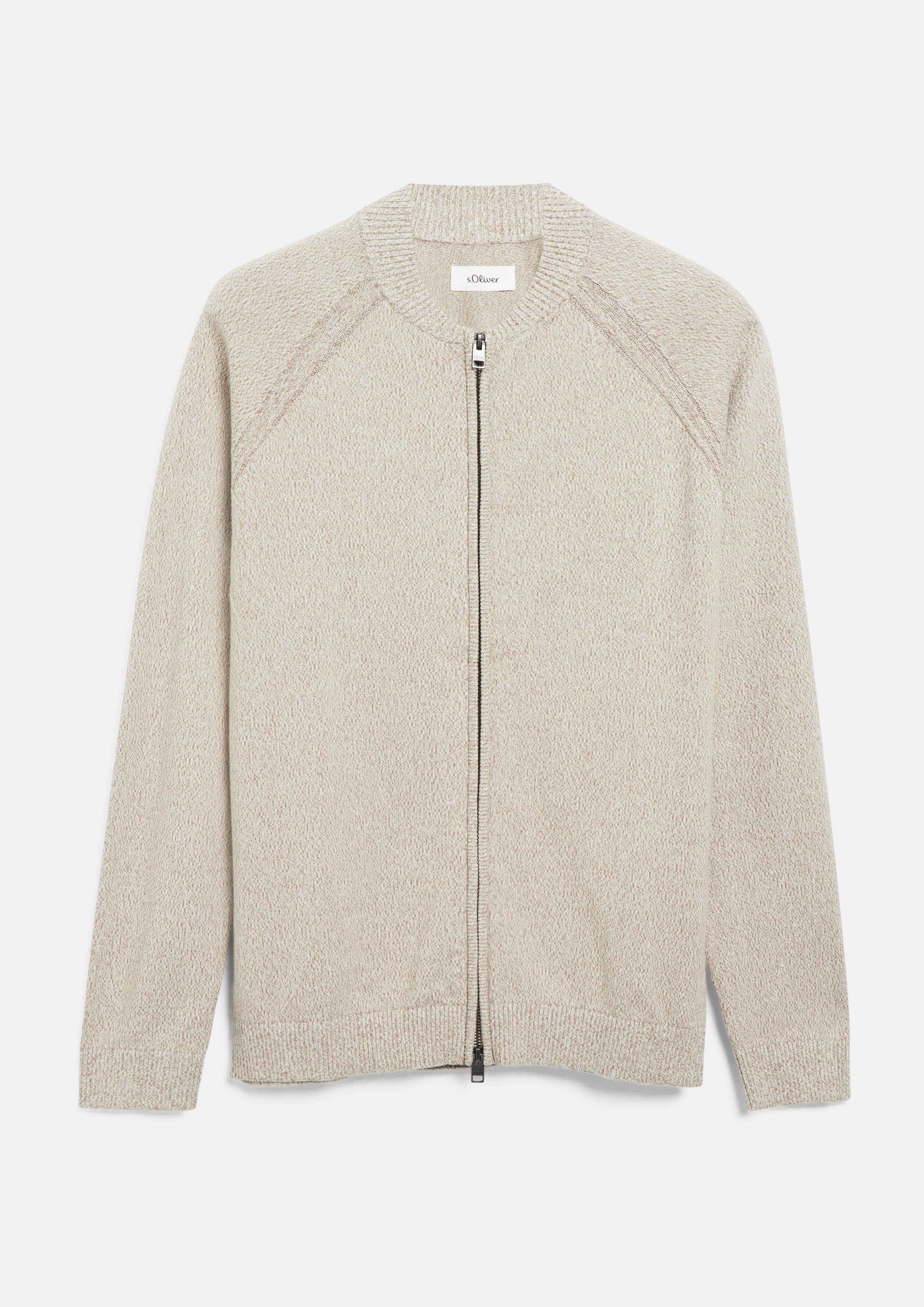 Herren Strickjacke in beige von s.Oliver