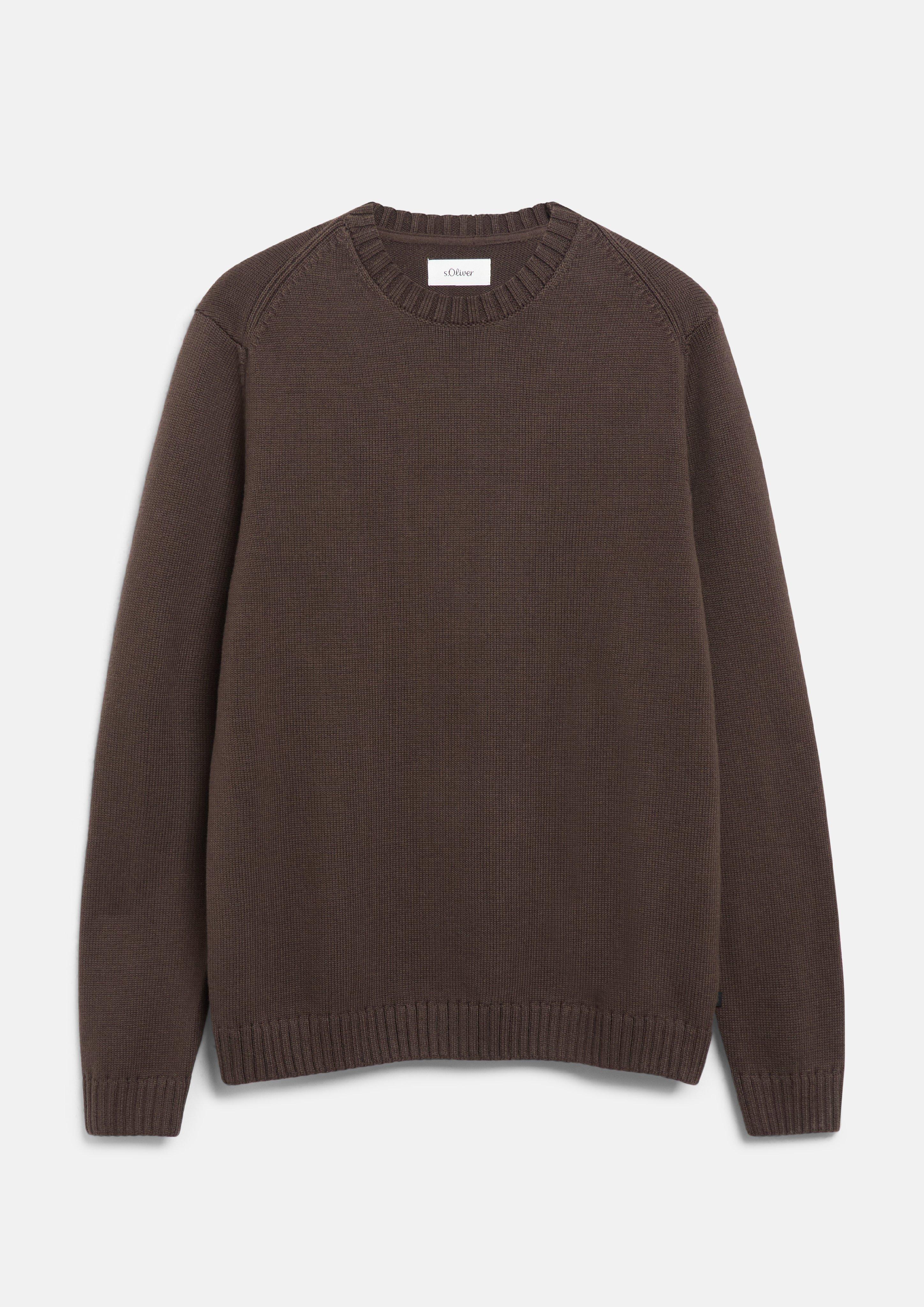 Knitted pullover in dark brown by s.Oliver