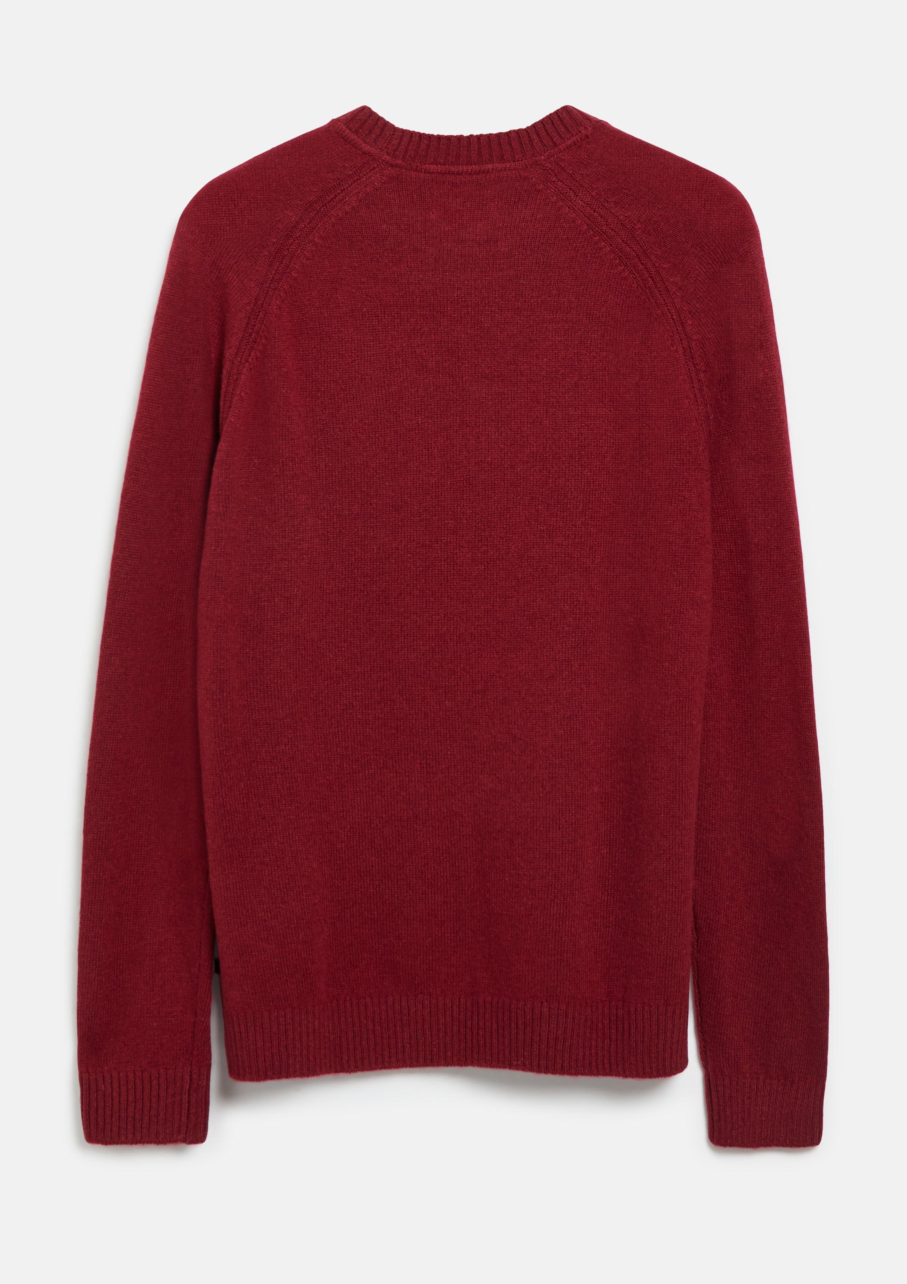 Hommes Pull raglan en maille douce, 100 % laine d'agneau en rouge de s.Oliver