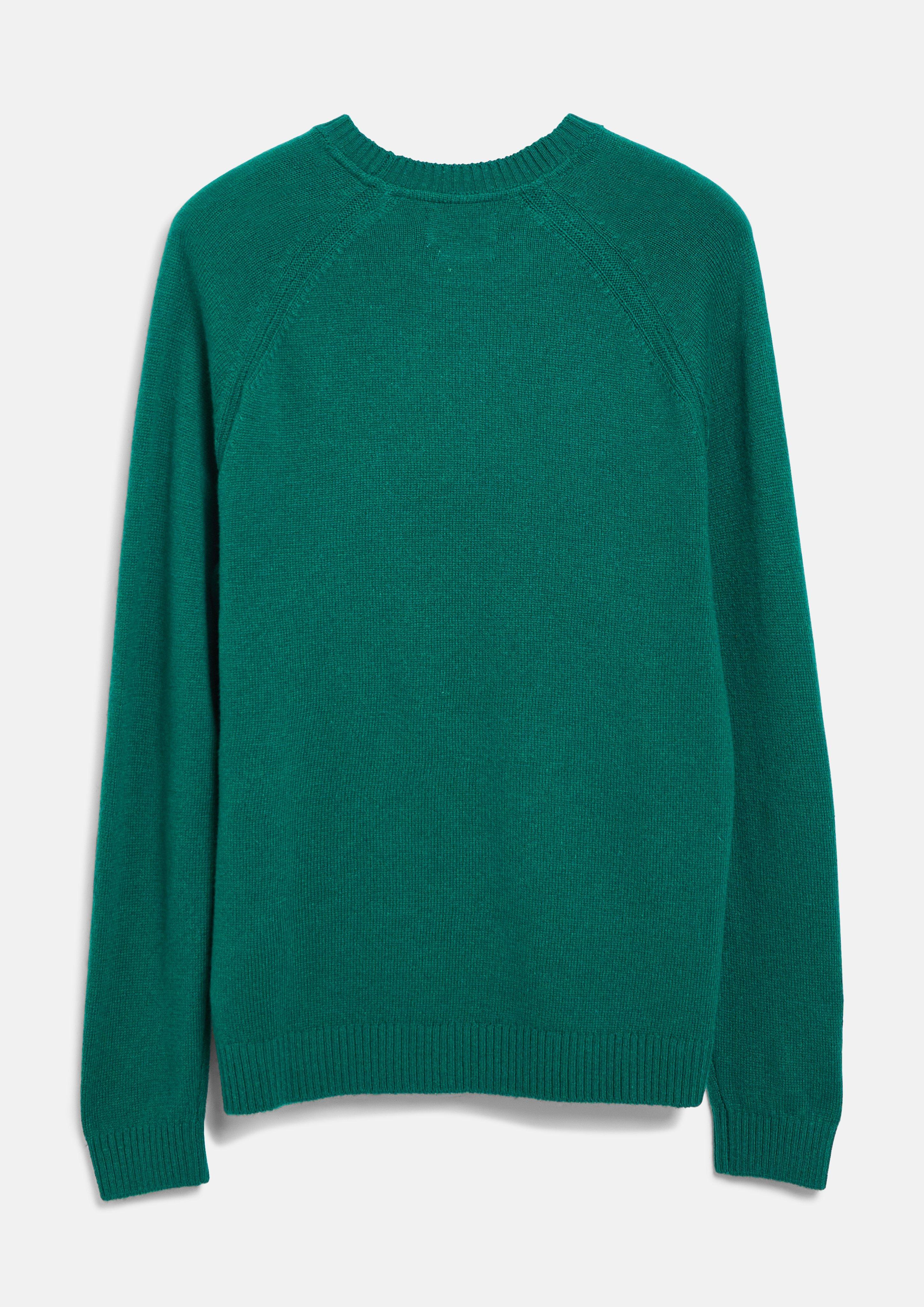 Herren Weicher Raglan-Strickpullover aus 100% Lammwolle in grün von s.Oliver