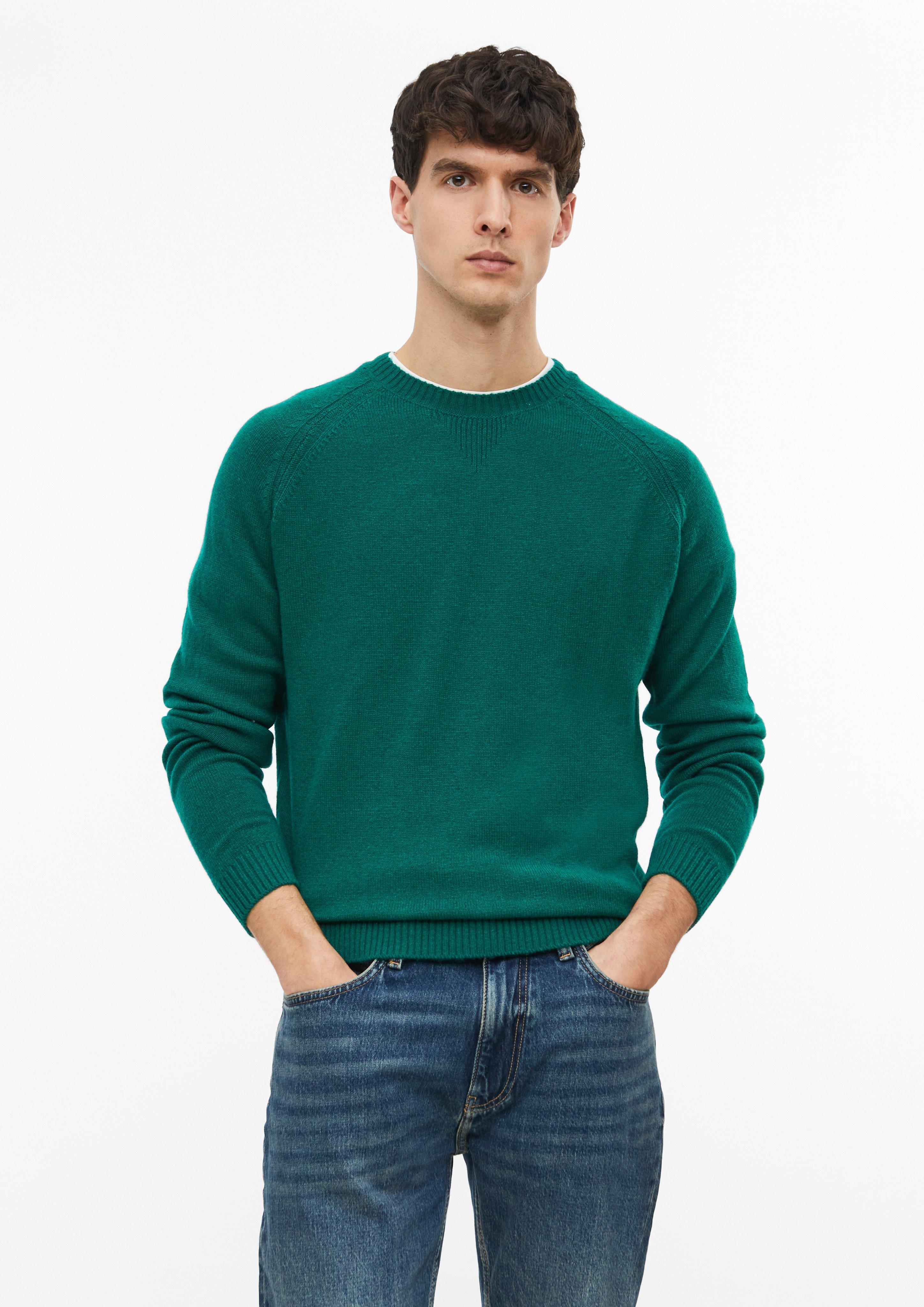 Zachte raglan-trui van 100% lamswol in smaragd van s.Oliver