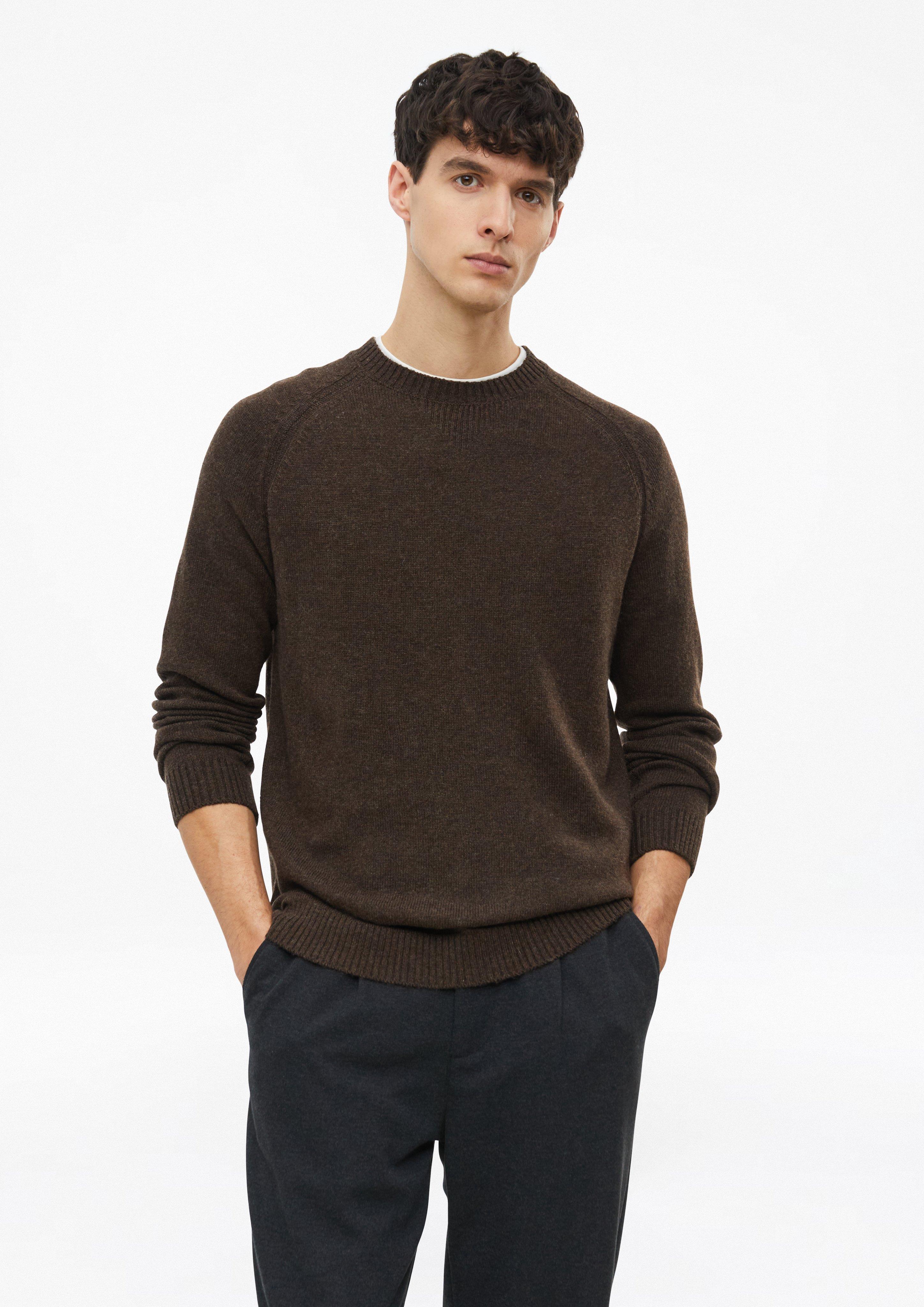 Pull raglan en maille douce, 100 % laine d'agneau en marron foncé de s.Oliver