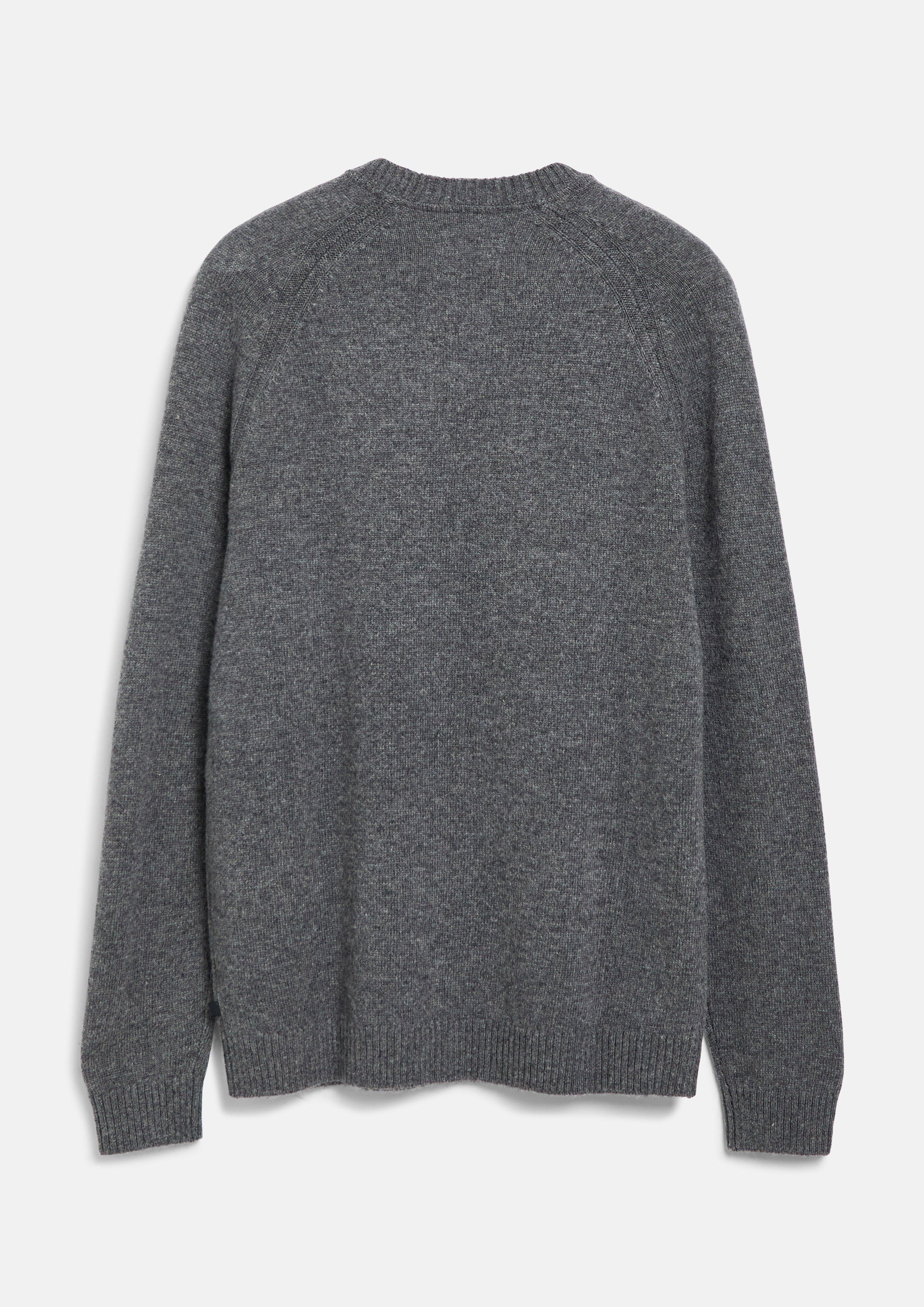 Hommes Pull raglan en maille douce, 100 % laine d'agneau en gris de s.Oliver