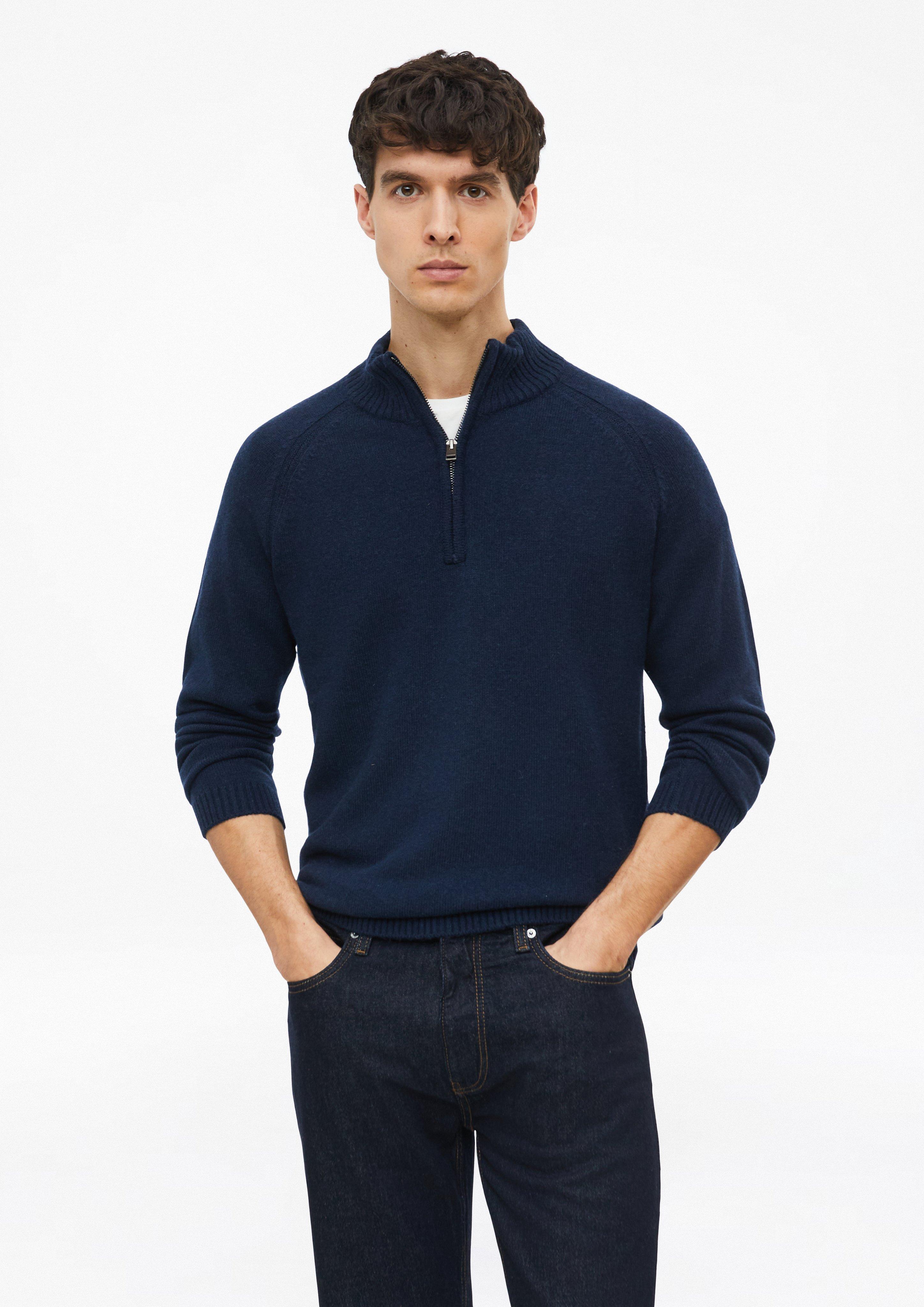 Troyer aus 100% Lammwolle mit Raglanärmeln in Farbe navy von s.Oliver