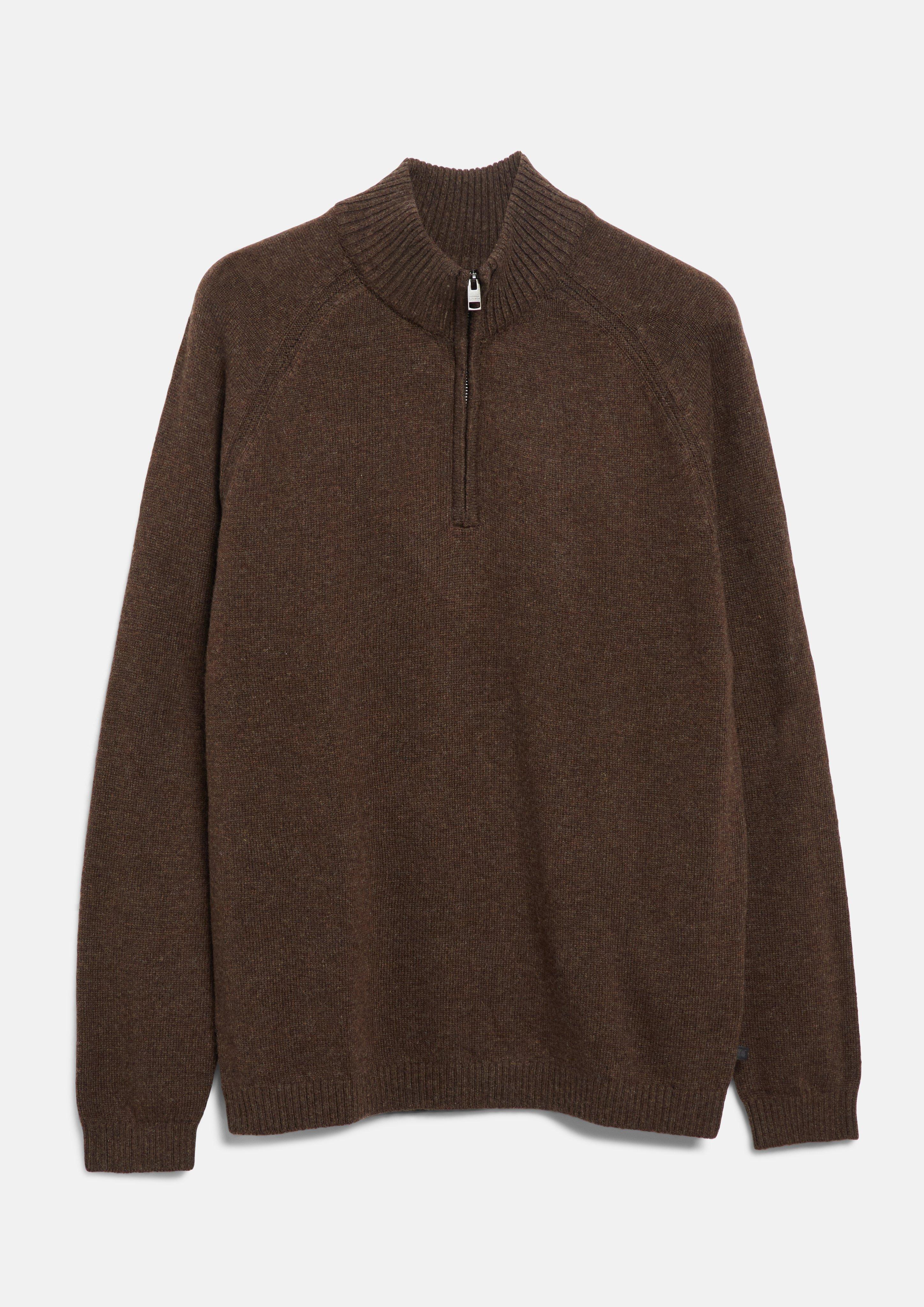 100% lambswool pullover with raglan sleeves in dark brown by s.Oliver