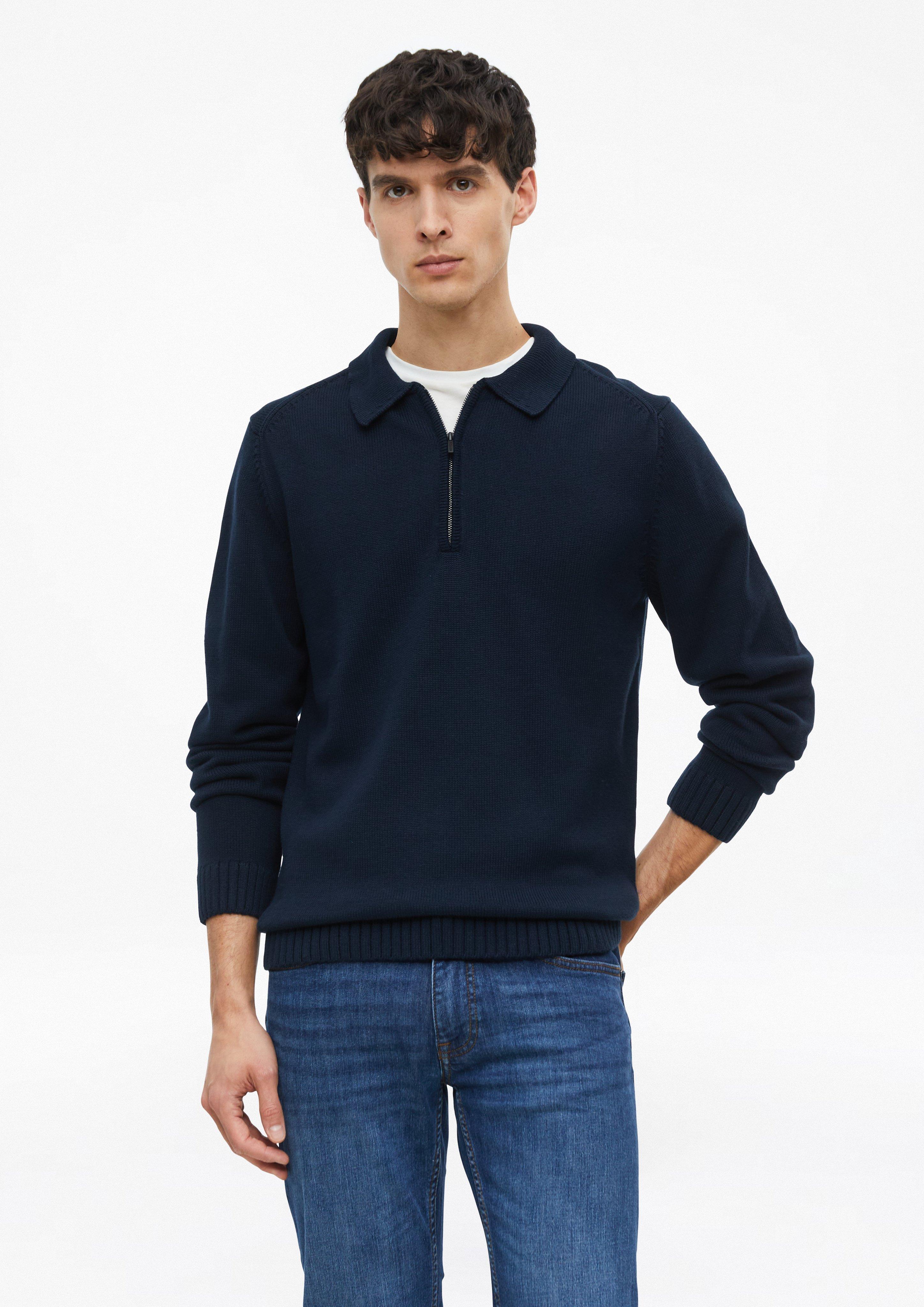 Polo zippé en maille 100 % coton en bleu marine de s.Oliver