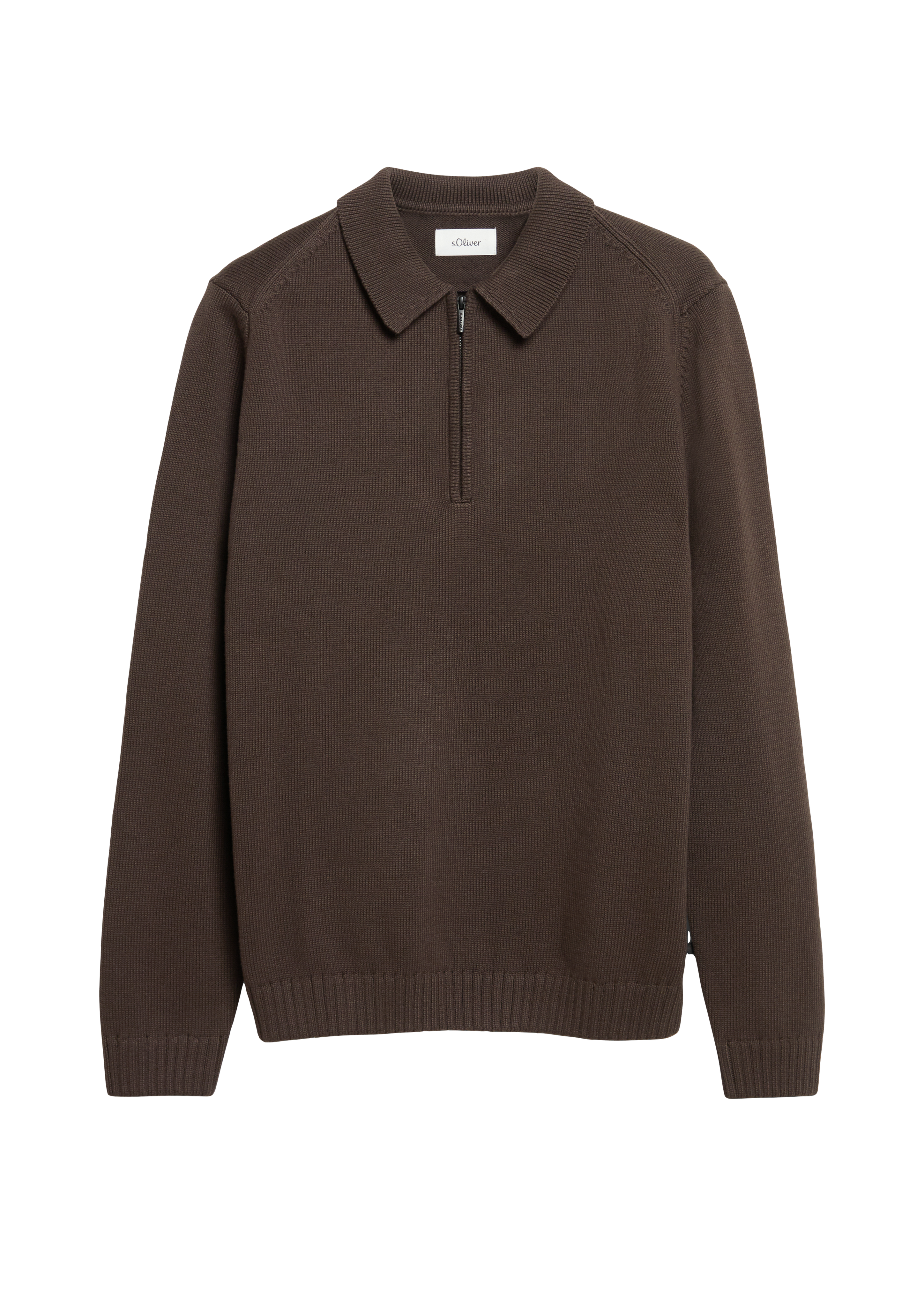 Gebreide polo met ritssluiting van 100% katoen