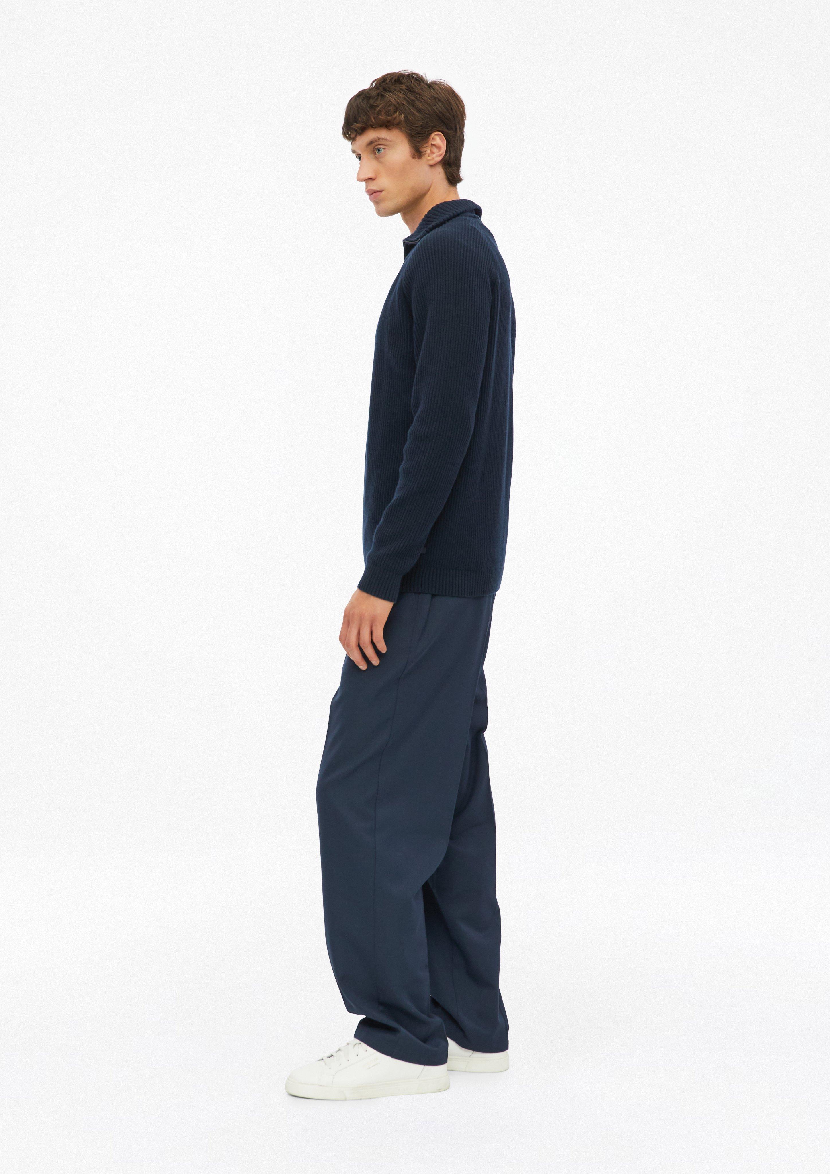 Heren Zachte gebreide troyer met ribbelstructuur in blauw van s.Oliver