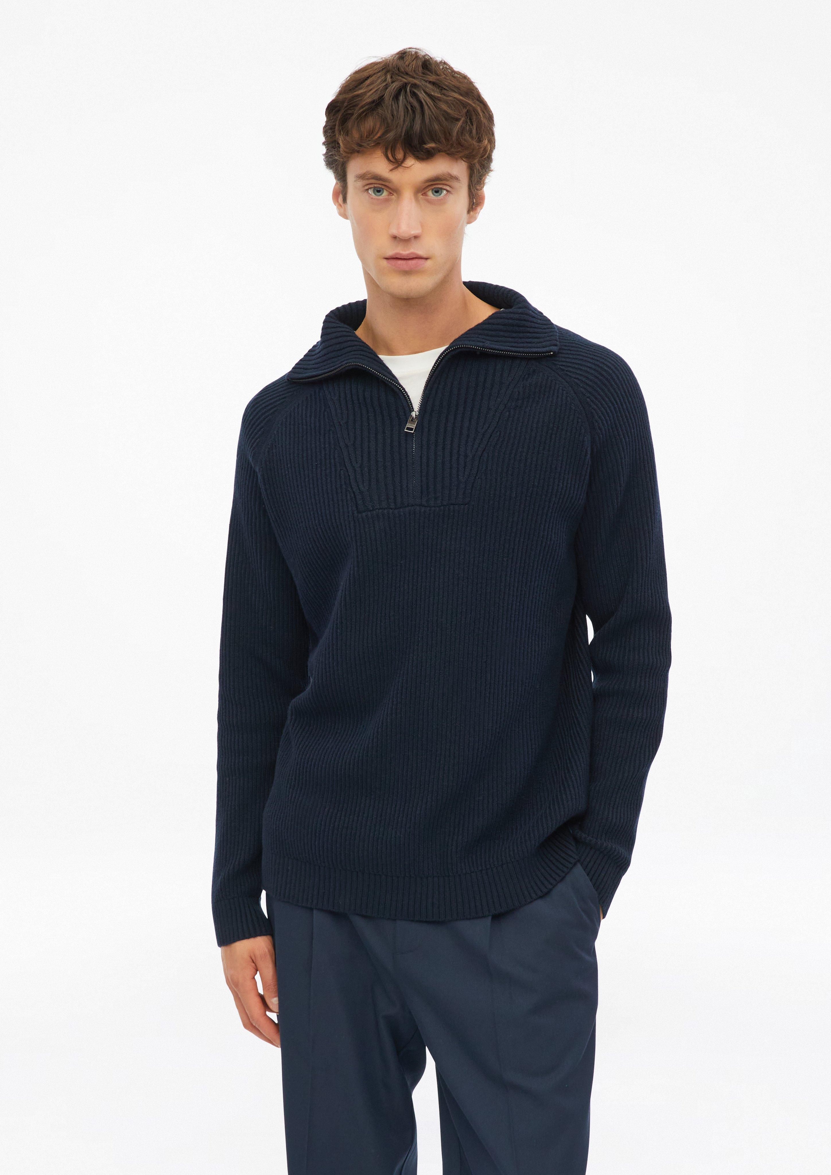 Weicher Strick-Troyer mit Rippstruktur in Farbe navy von s.Oliver