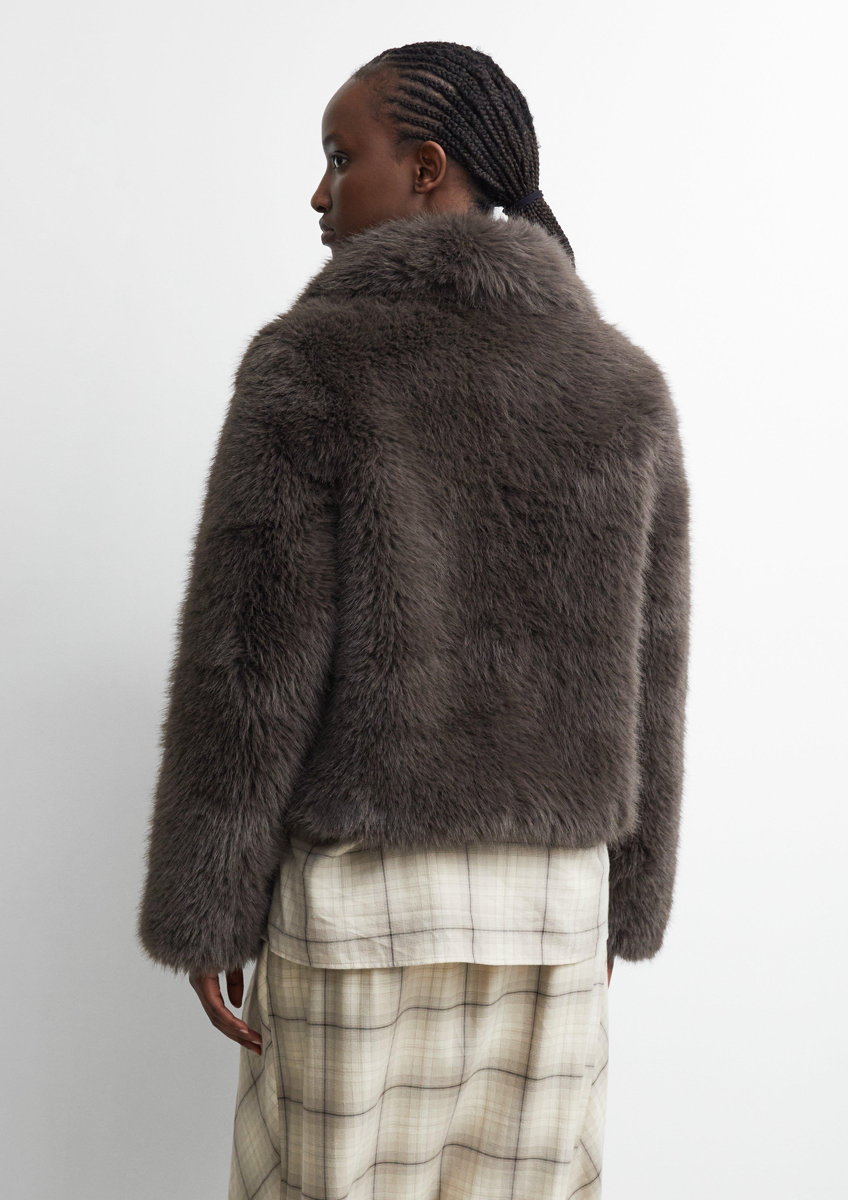 Damen Statement Fake-Fur-Jacke in braun von comma
