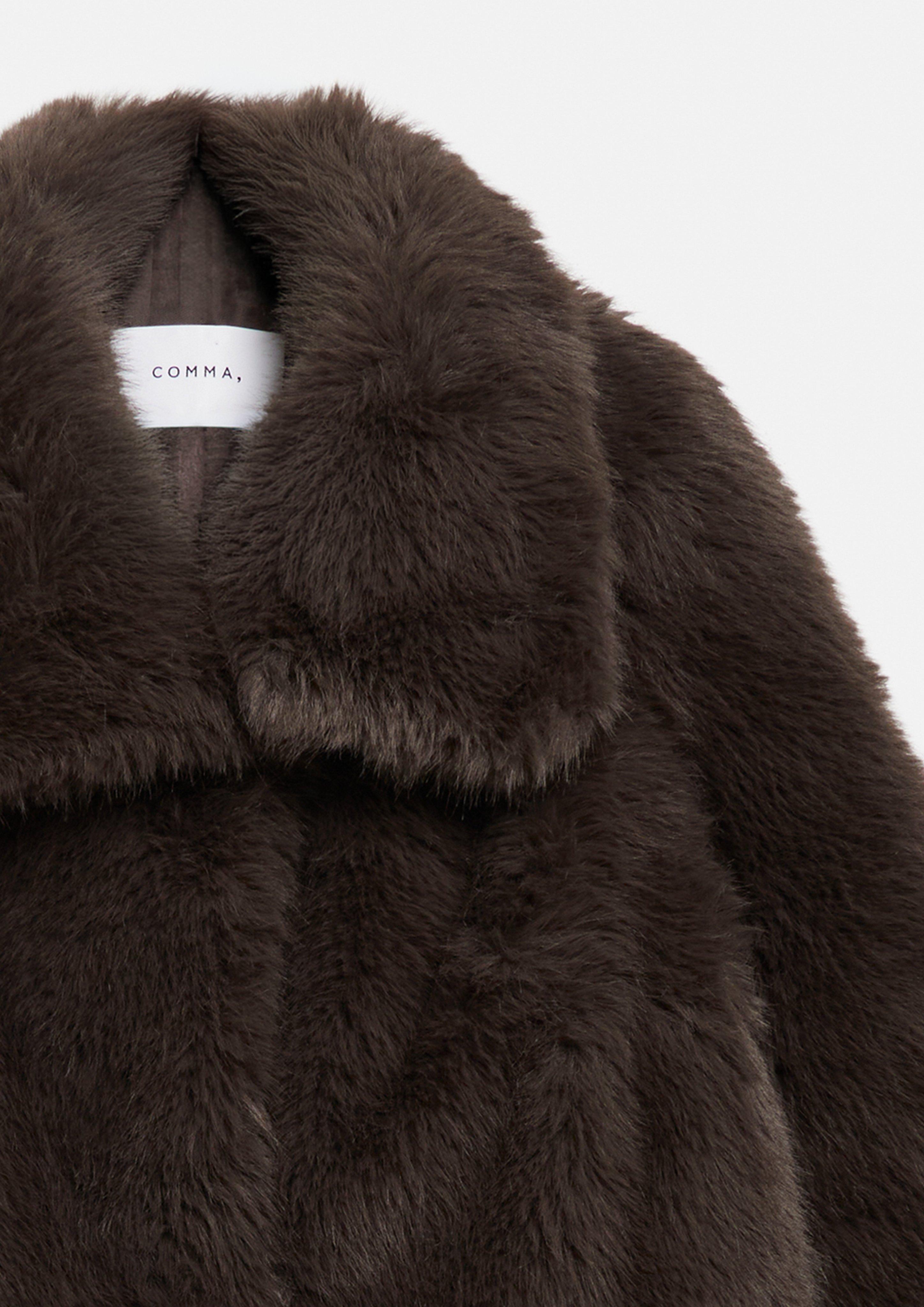 Damen Statement Fake-Fur-Jacke in braun von comma
