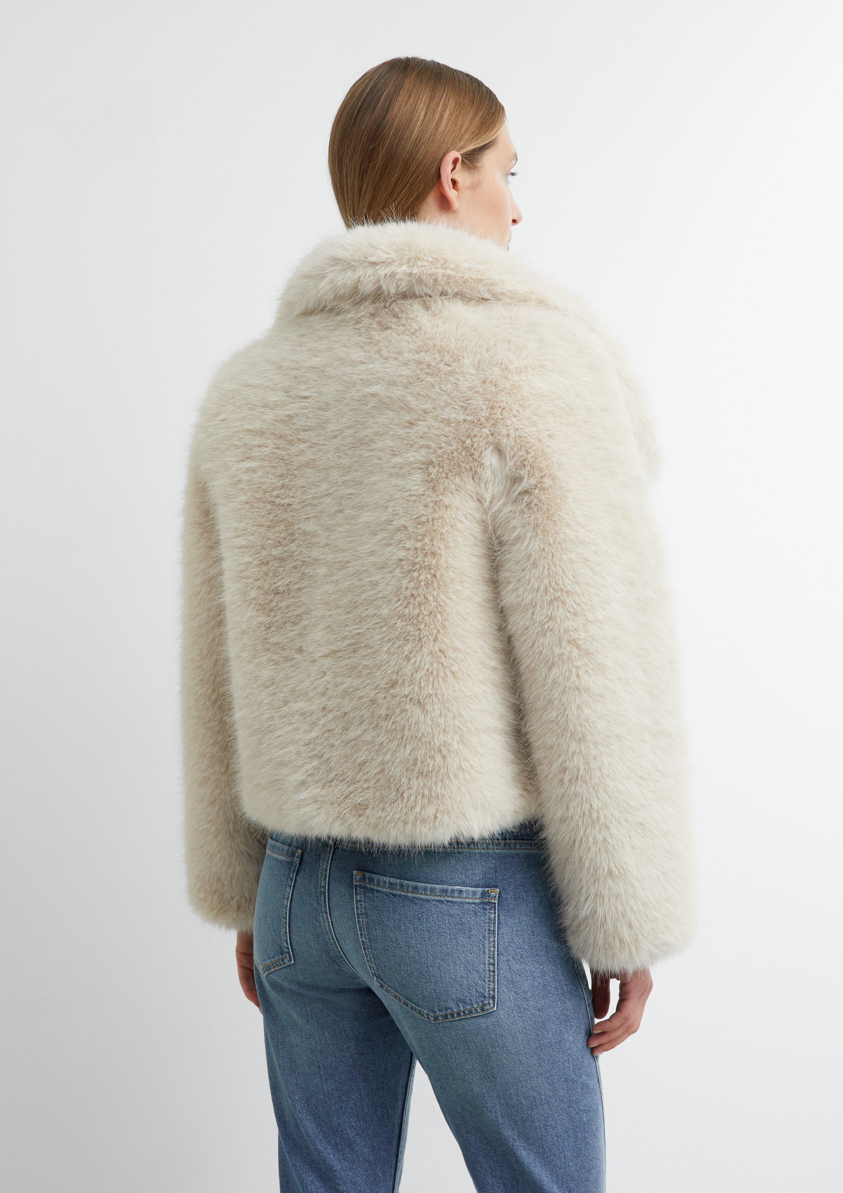Damen Statement Fake-Fur-Jacke in beige von comma