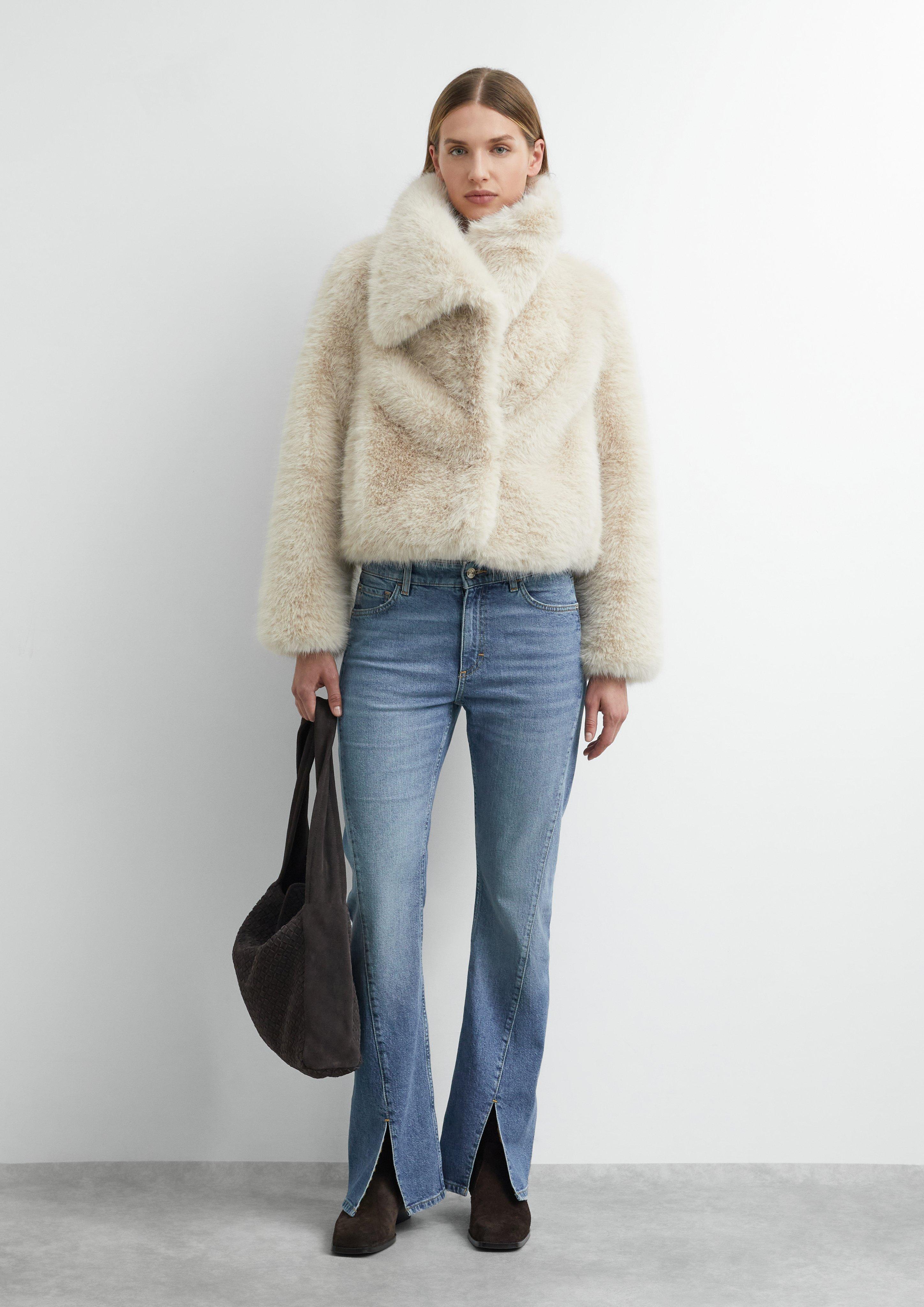 Damen Statement Fake-Fur-Jacke in beige von comma