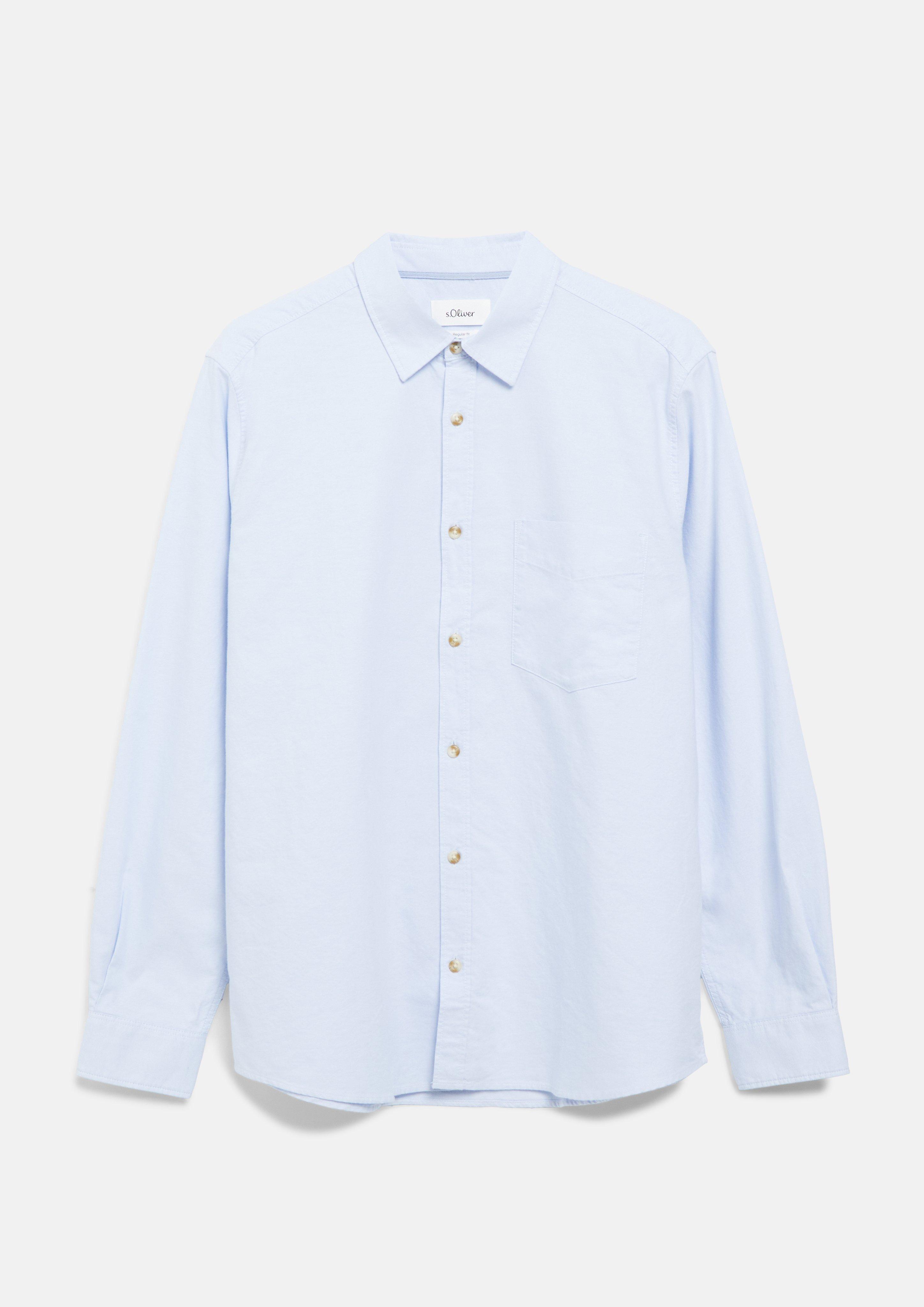 Regular Fit: Oxford shirt with Kent collar and chest pocket in light blue by s.Oliver