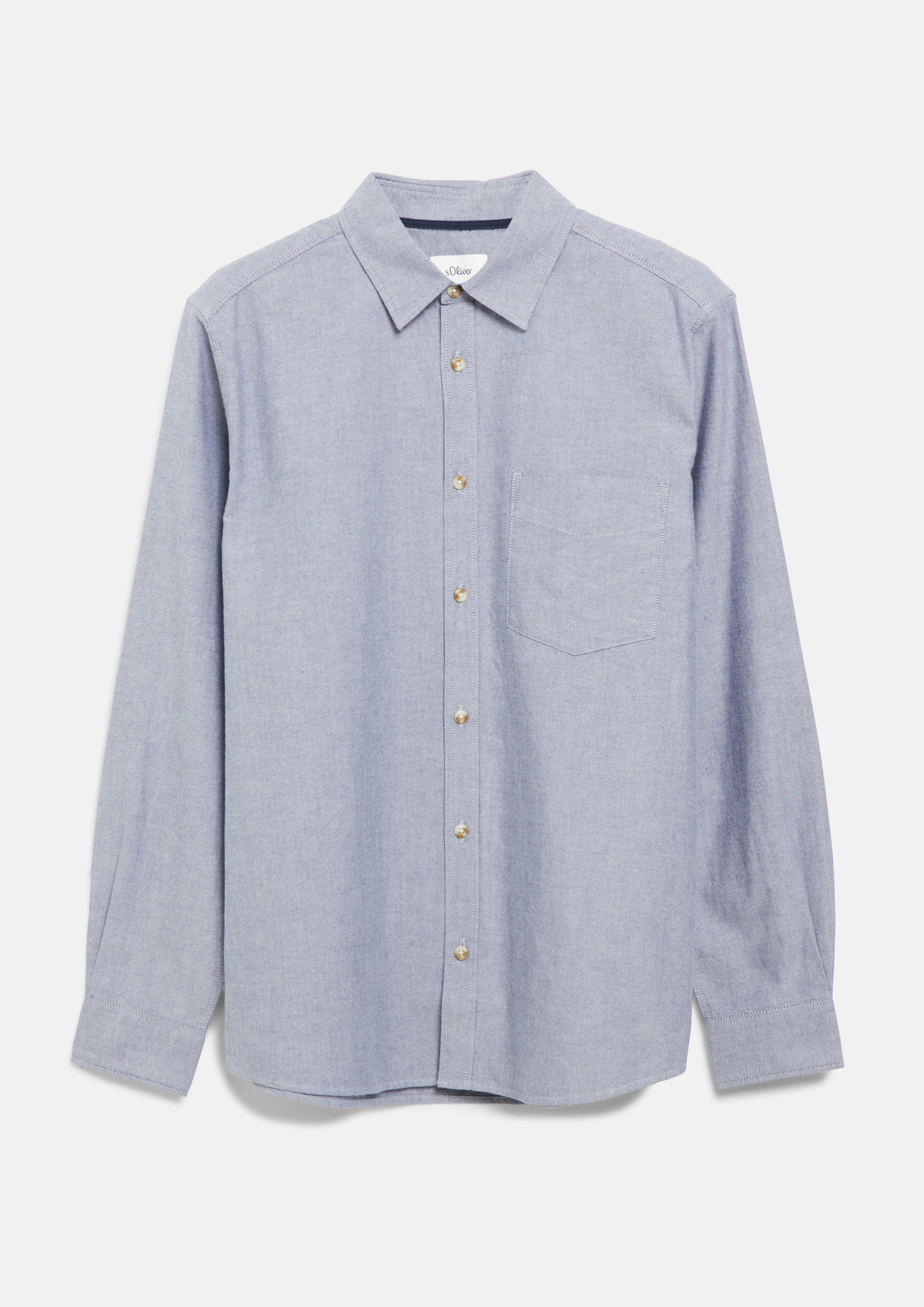 Regular Fit: Oxford shirt with Kent collar and chest pocket in navy by s.Oliver