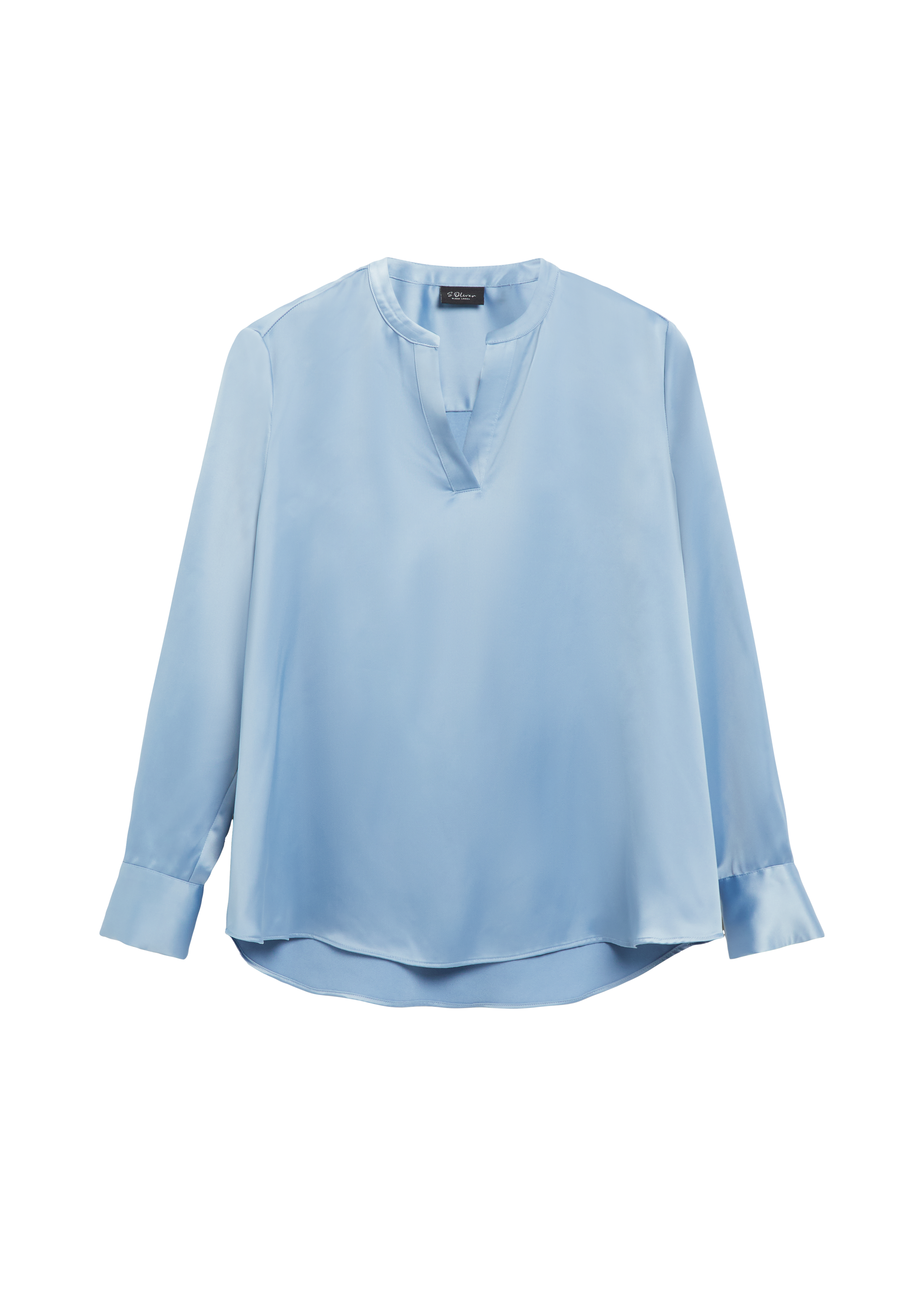 Satijnen blouse met tuniekhals