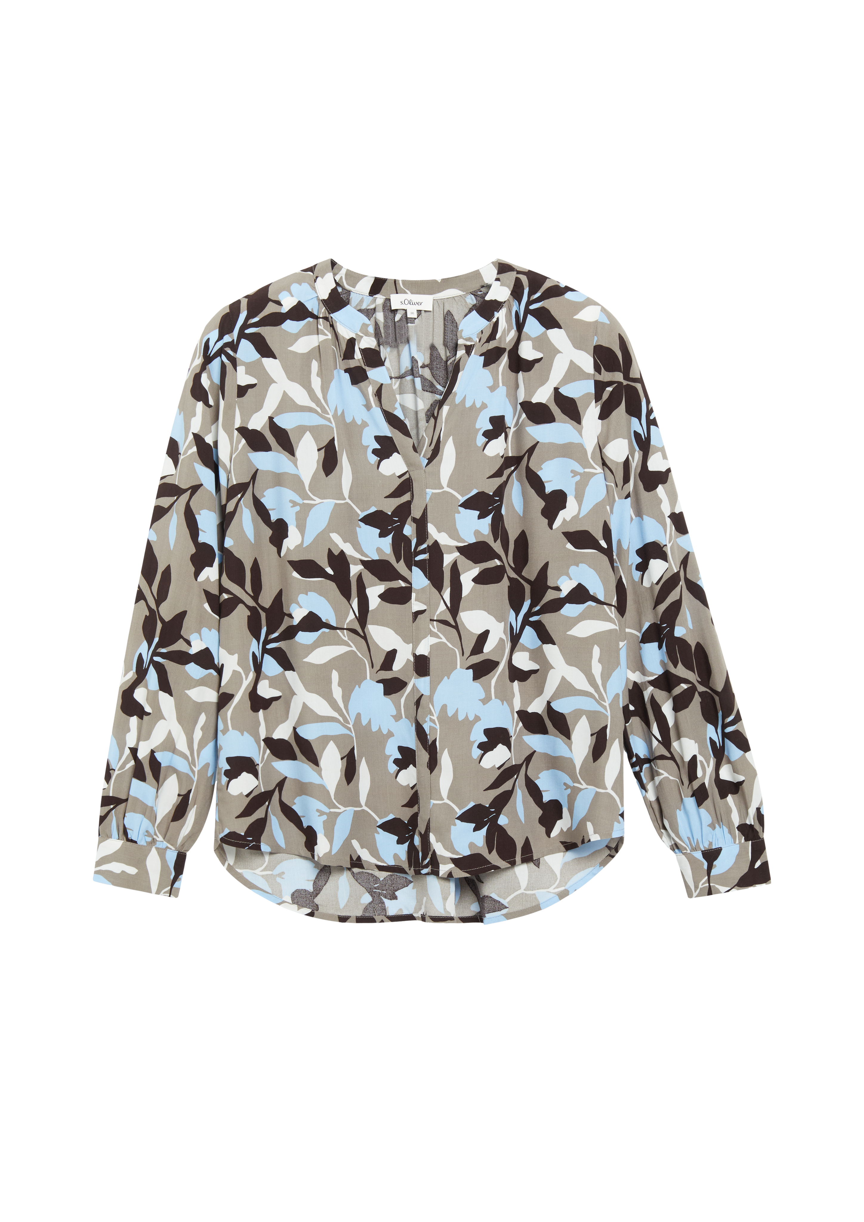 Blouse met all-over-print en plooien