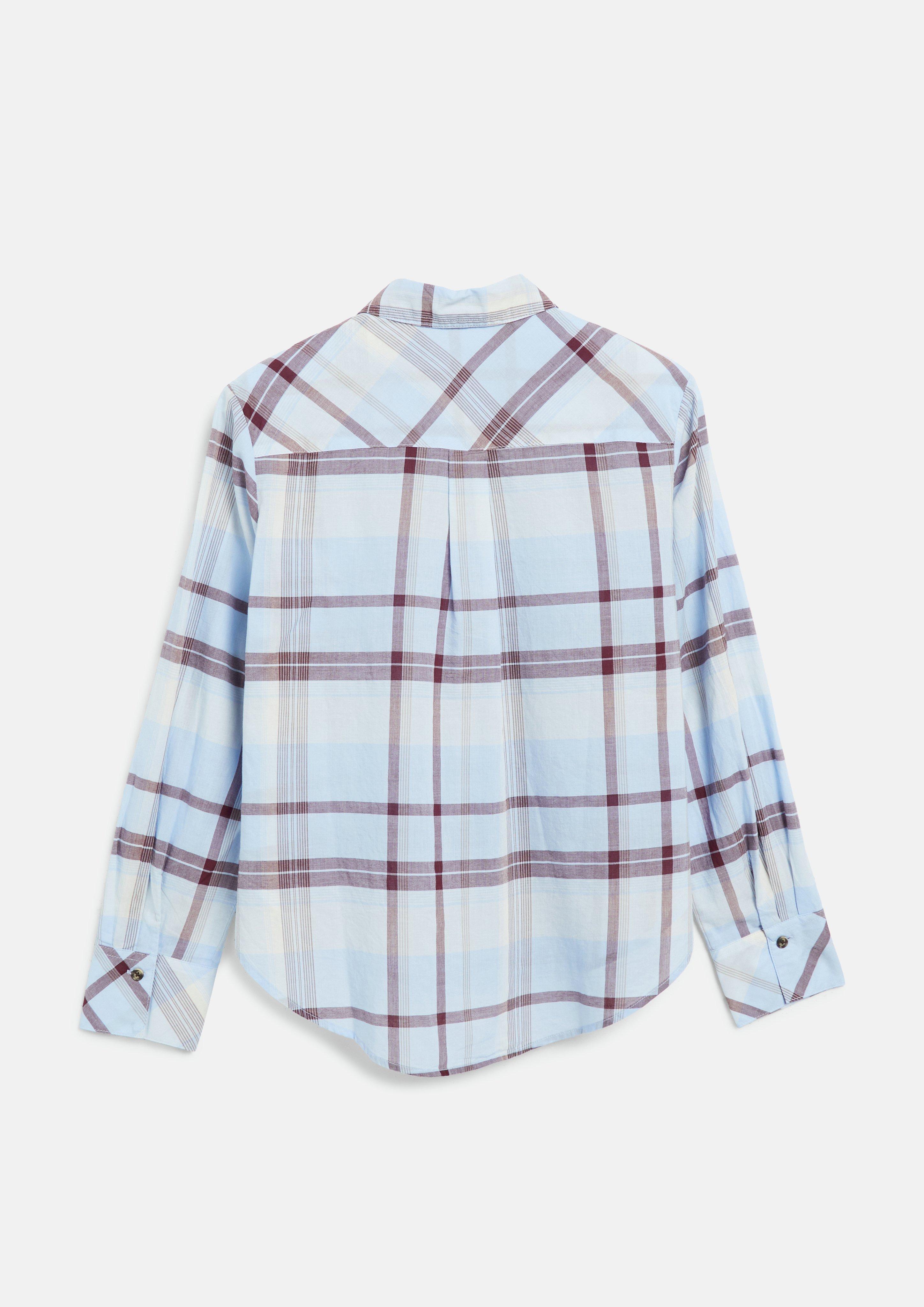 Damen Leichte Karo-Bluse im Relaxed Fit in blau von s.Oliver