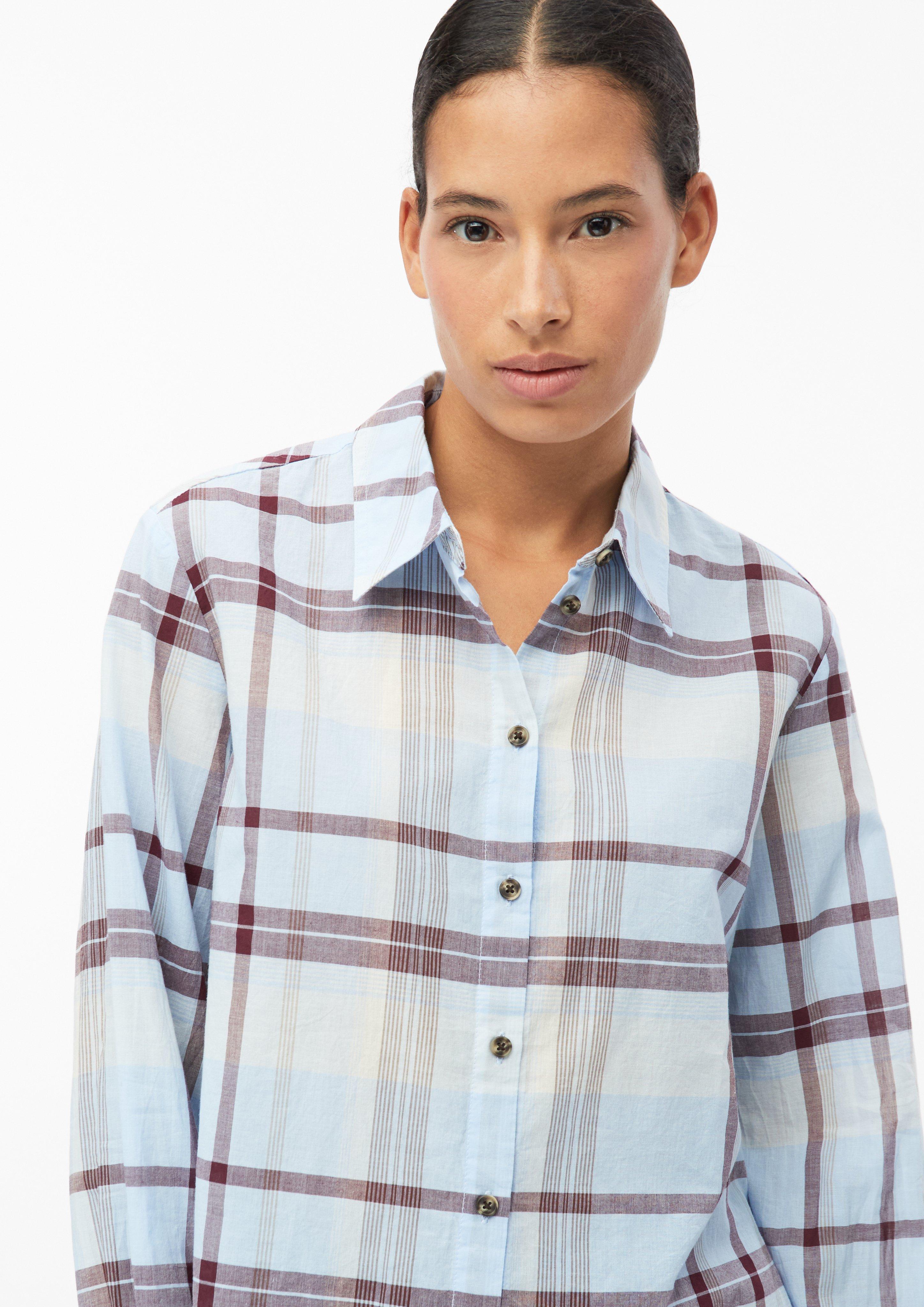 Dames Lichte geruite blouse met een relaxte pasvorm in blauw van s.Oliver