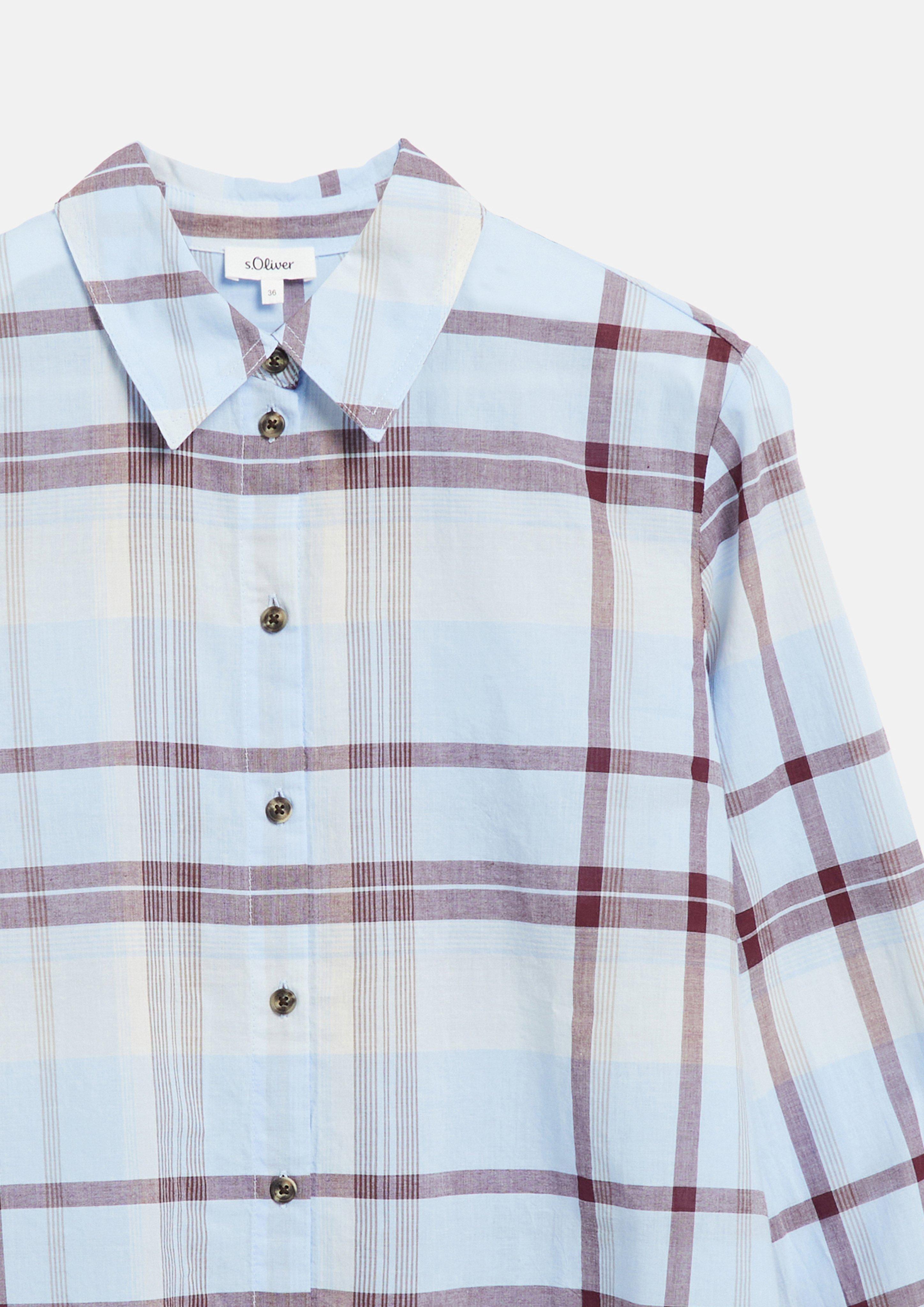Dames Lichte geruite blouse met een relaxte pasvorm in blauw van s.Oliver