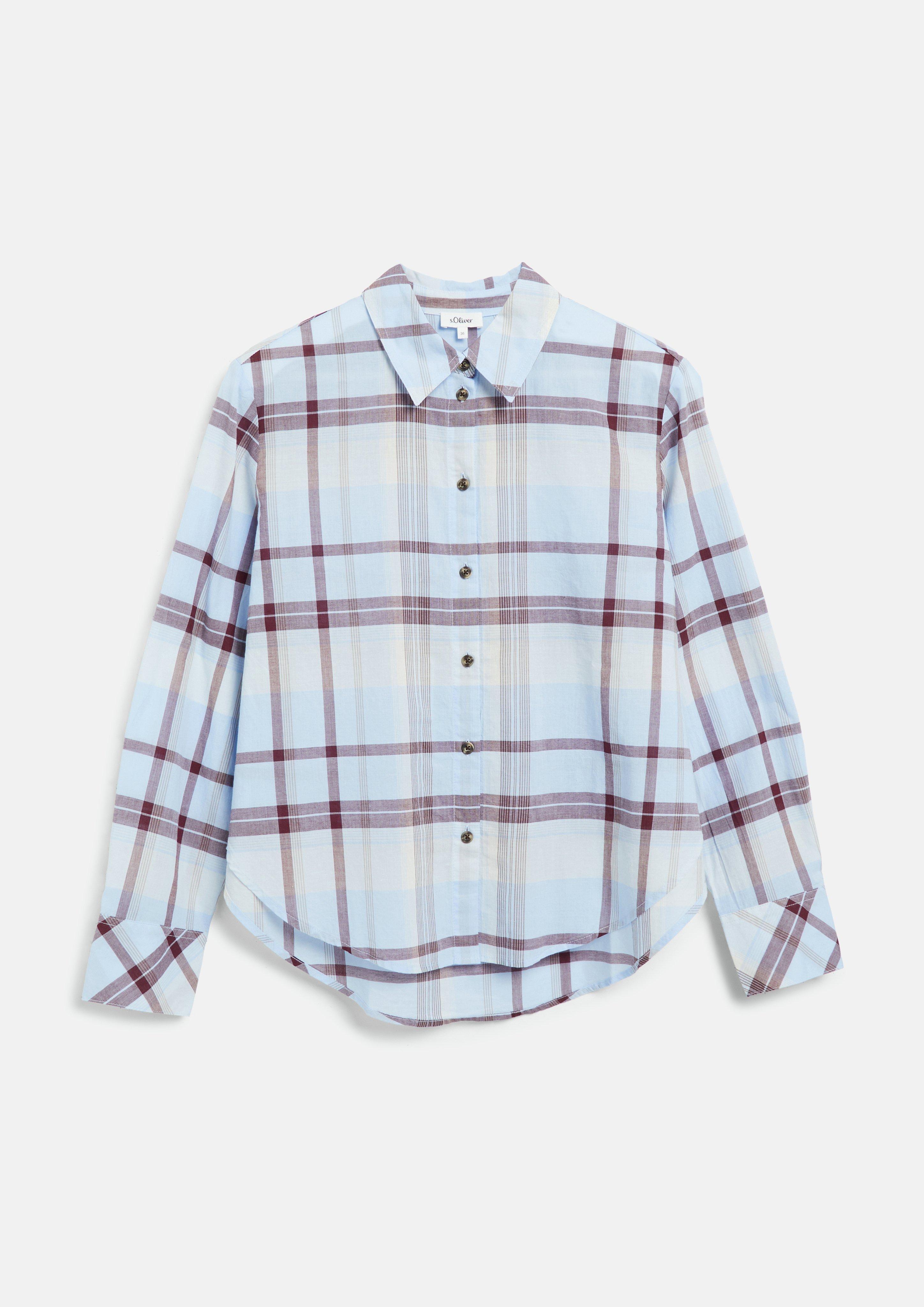 Leichte Karo-Bluse im Relaxed Fit in Farbe hellblau von s.Oliver