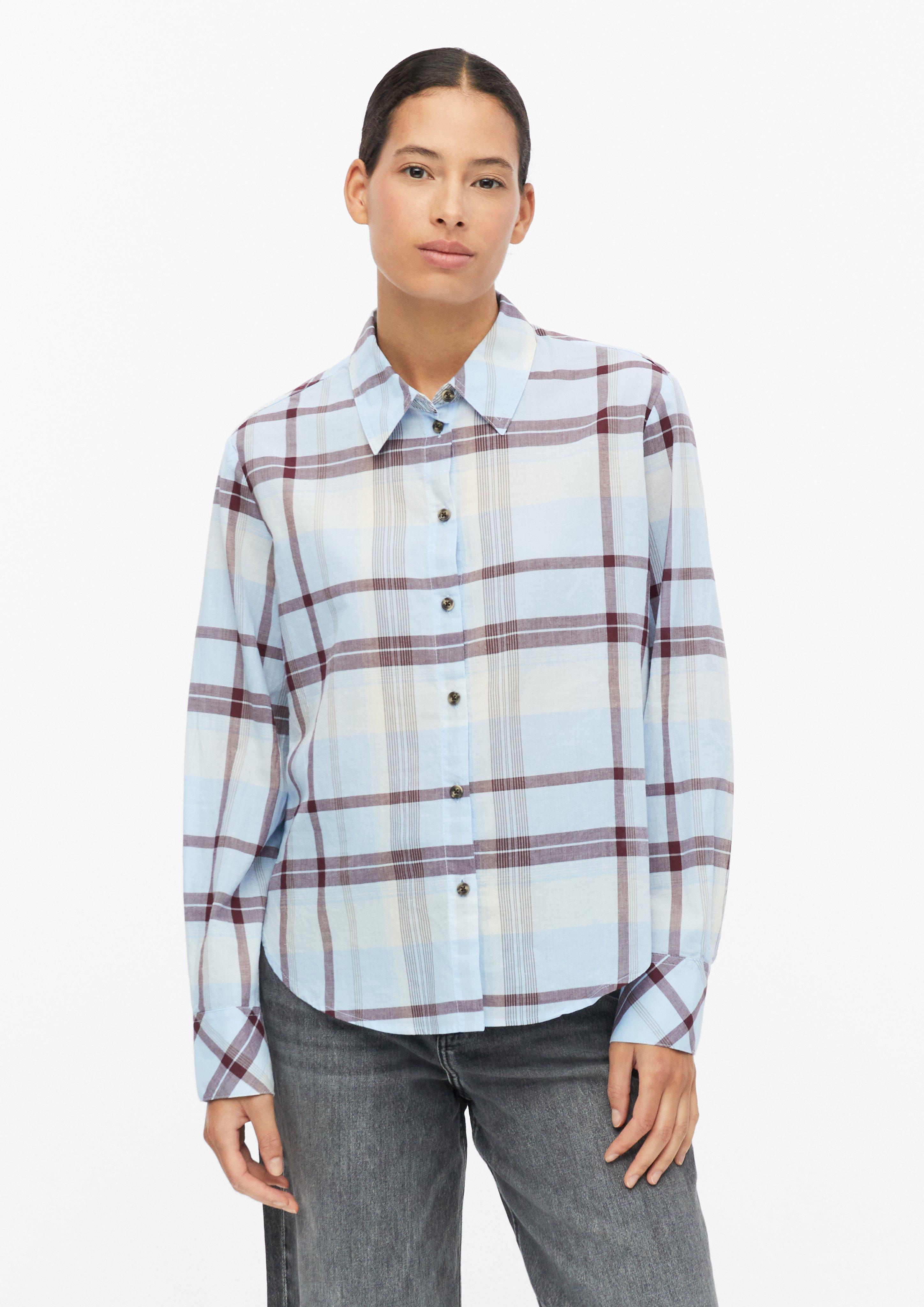 Leichte Karo-Bluse im Relaxed Fit in Farbe hellblau von s.Oliver