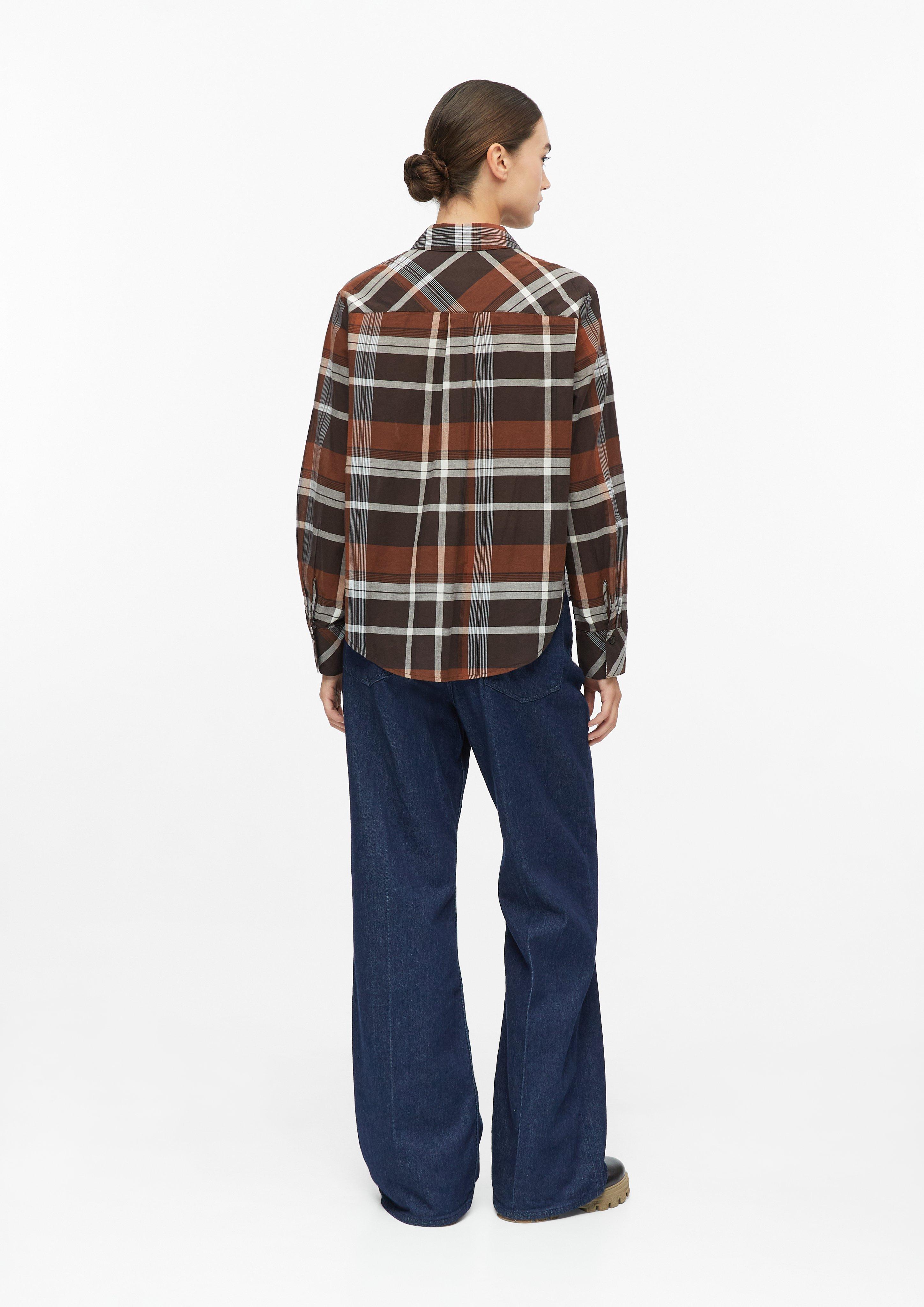 Damen Leichte Karo-Bluse im Relaxed Fit in braun von s.Oliver