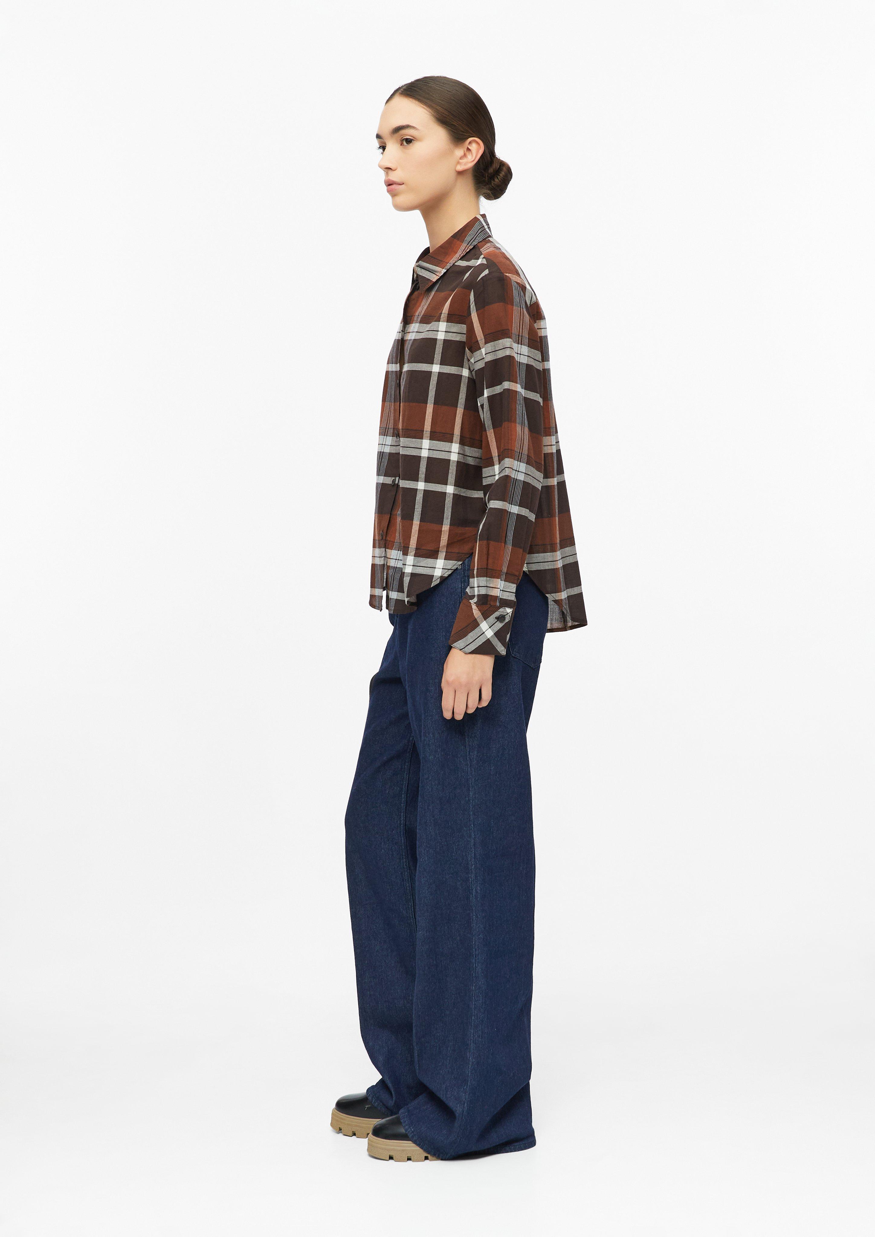Damen Leichte Karo-Bluse im Relaxed Fit in braun von s.Oliver