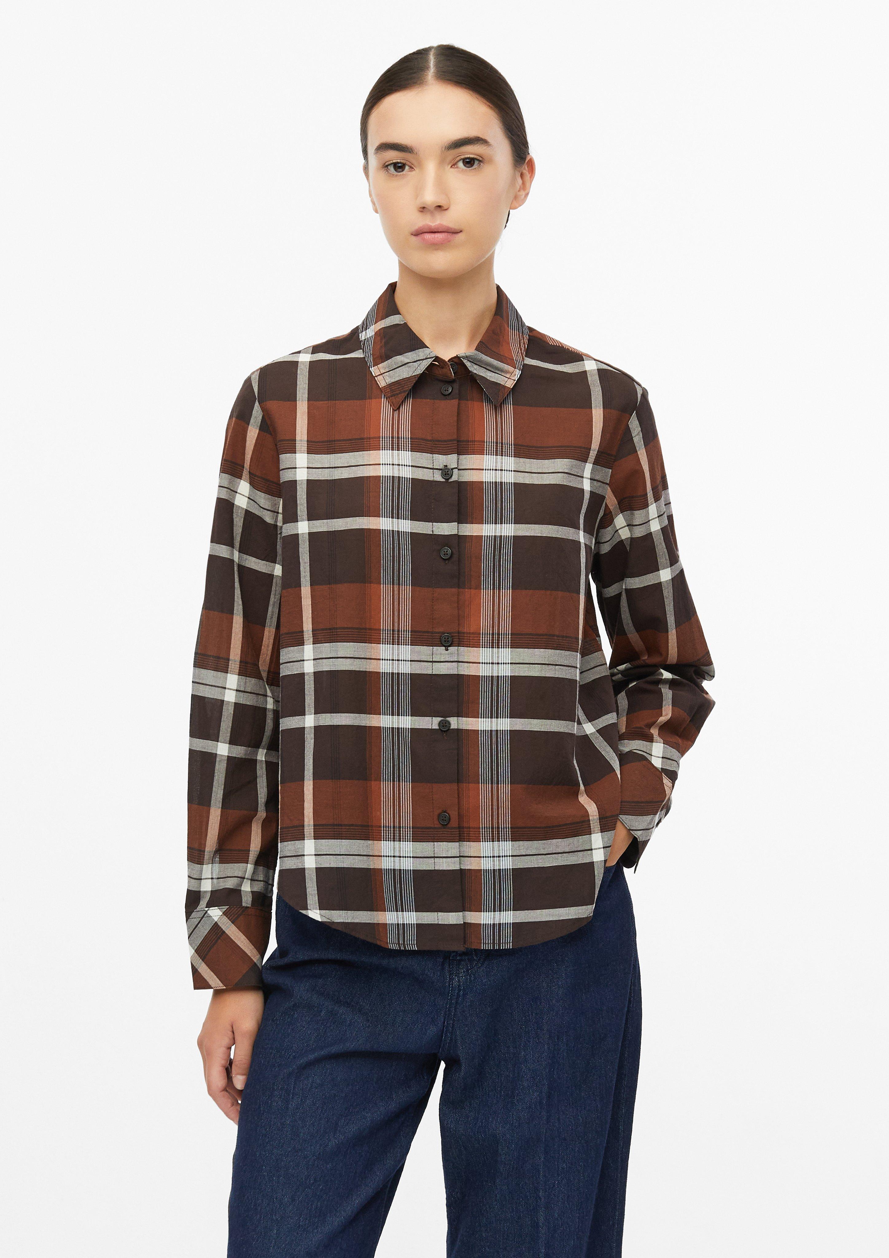 Damen Leichte Karo-Bluse im Relaxed Fit in braun von s.Oliver