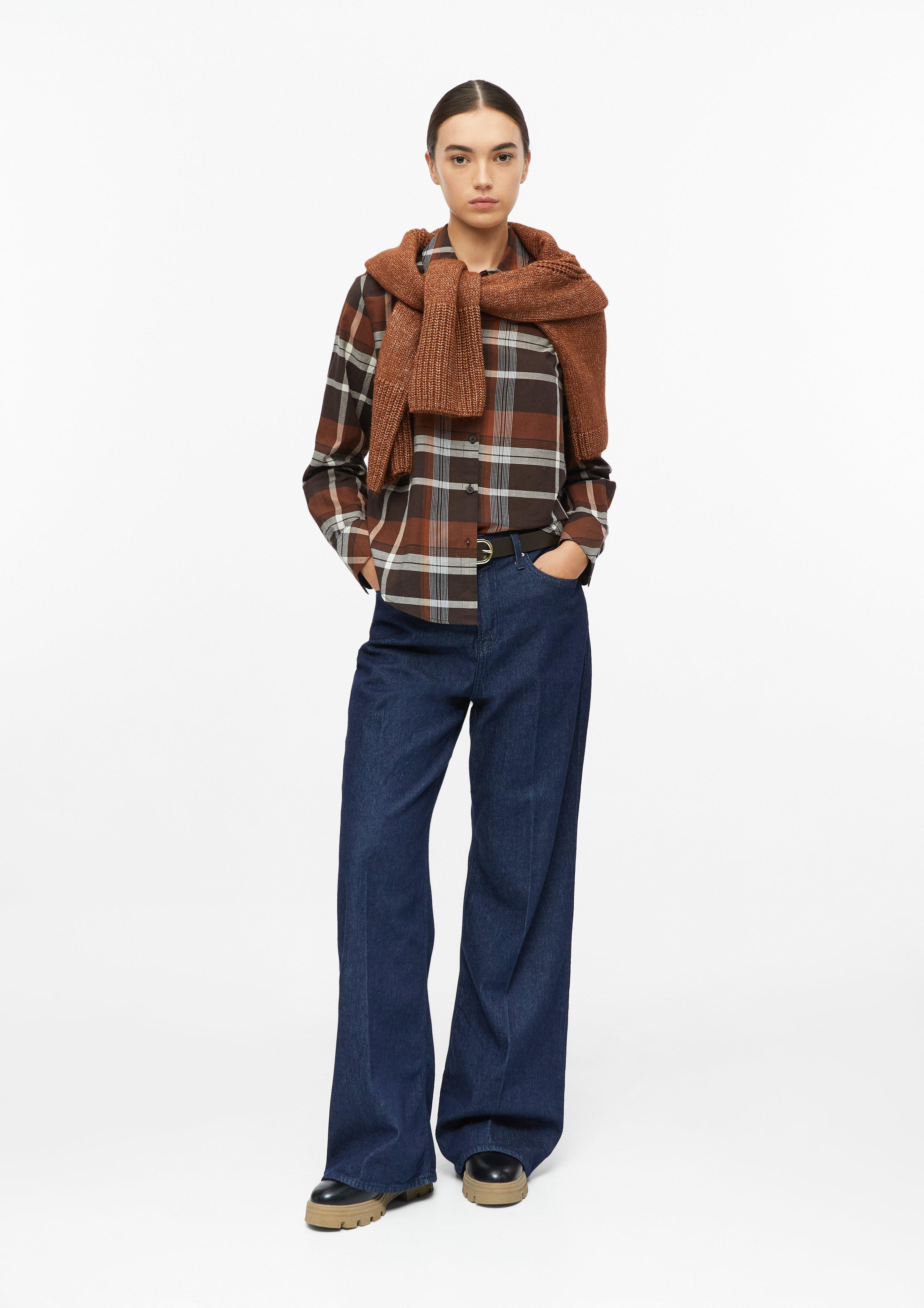 Damen Leichte Karo-Bluse im Relaxed Fit in braun von s.Oliver