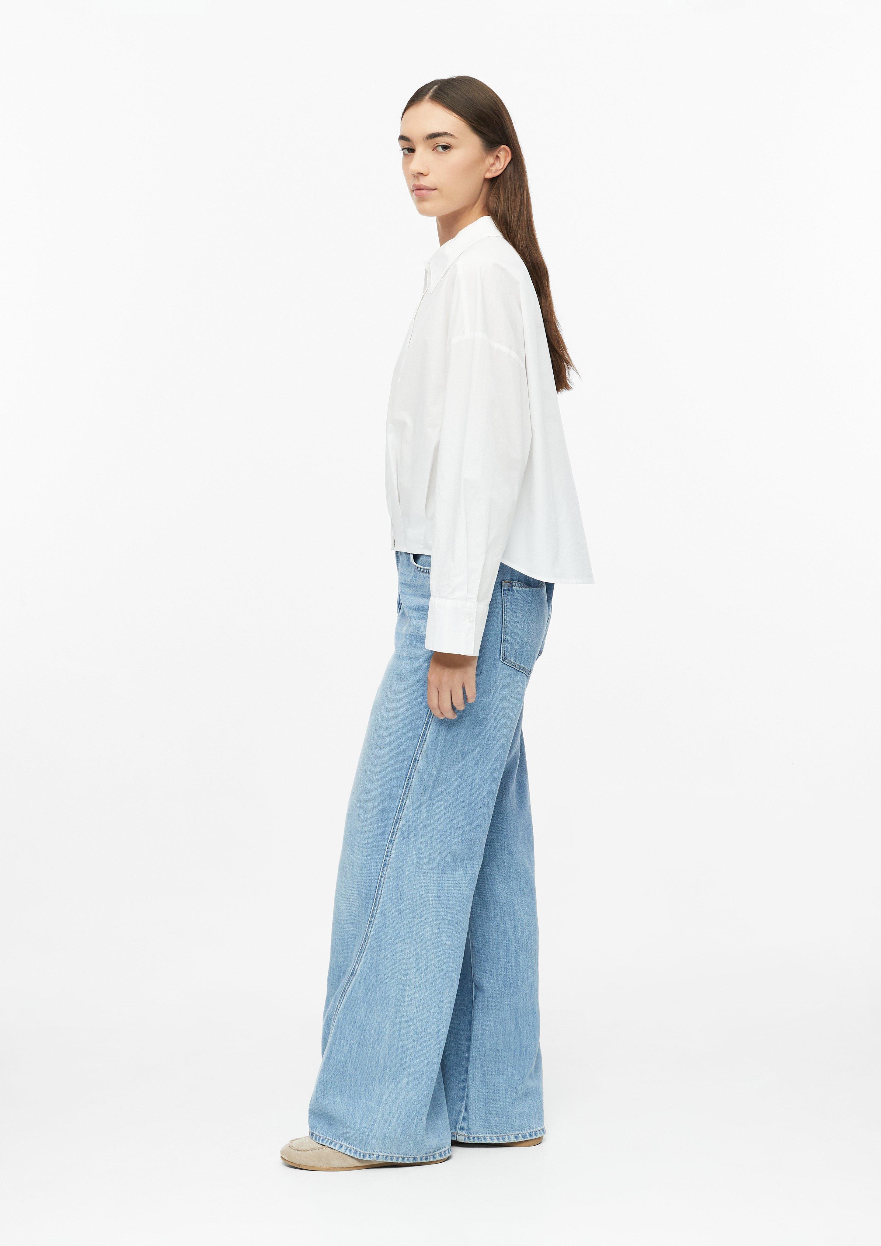 Damen s.Oliver x Heidi Klum: Popeline-Bluse im Relaxed Fit in weiß von s.Oliver