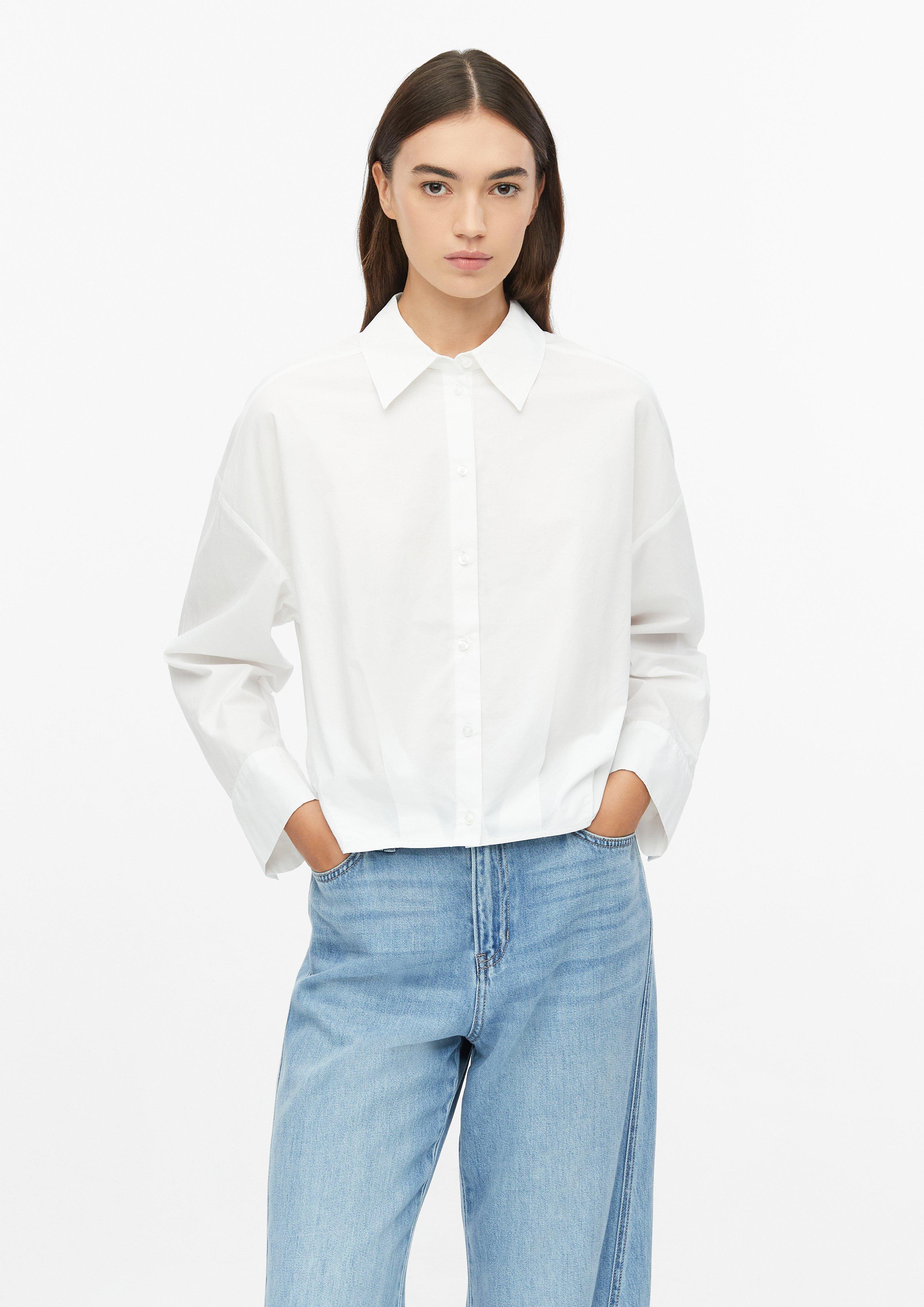 Damen s.Oliver x Heidi Klum: Popeline-Bluse im Relaxed Fit in weiß von s.Oliver