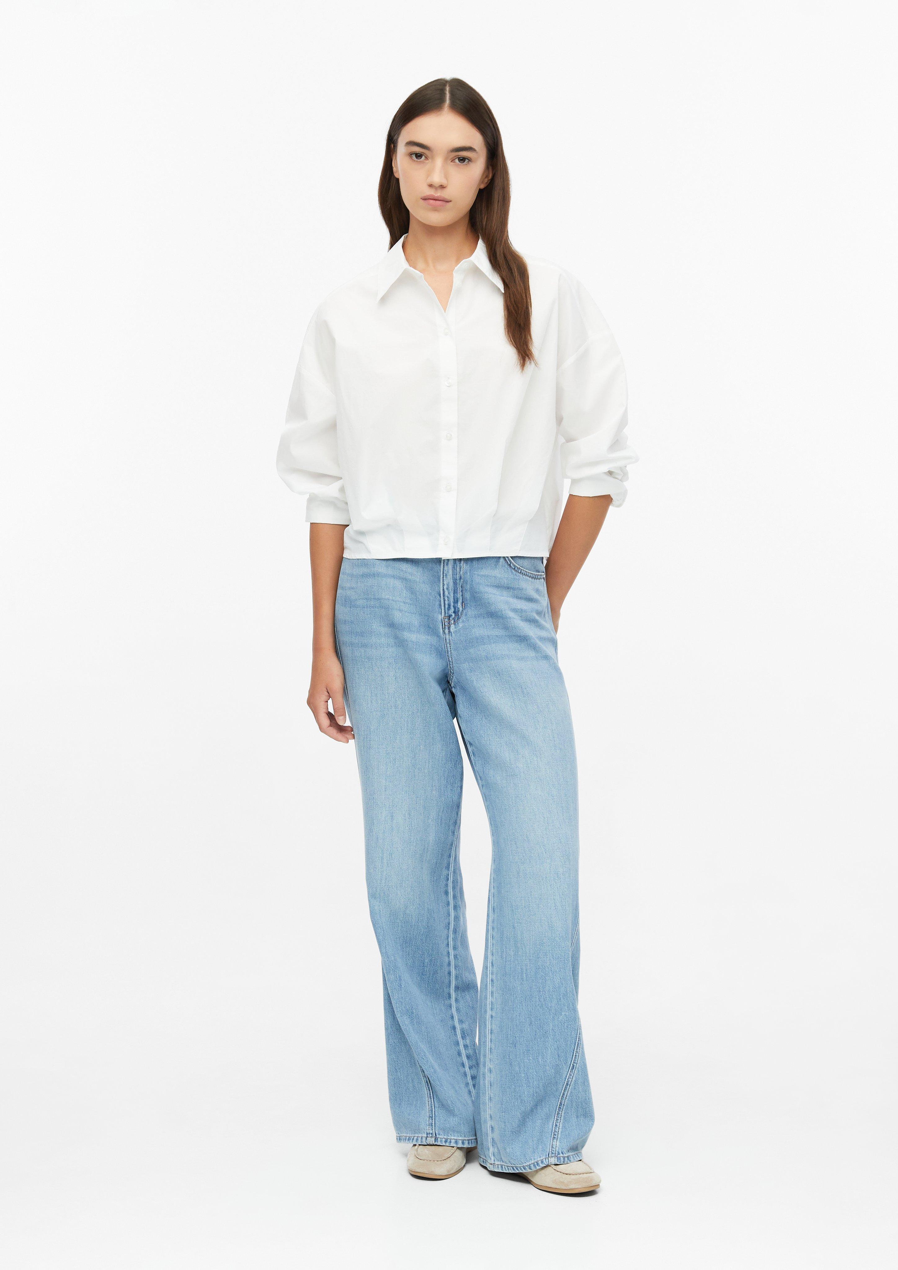 Damen s.Oliver x Heidi Klum: Popeline-Bluse im Relaxed Fit in weiß von s.Oliver