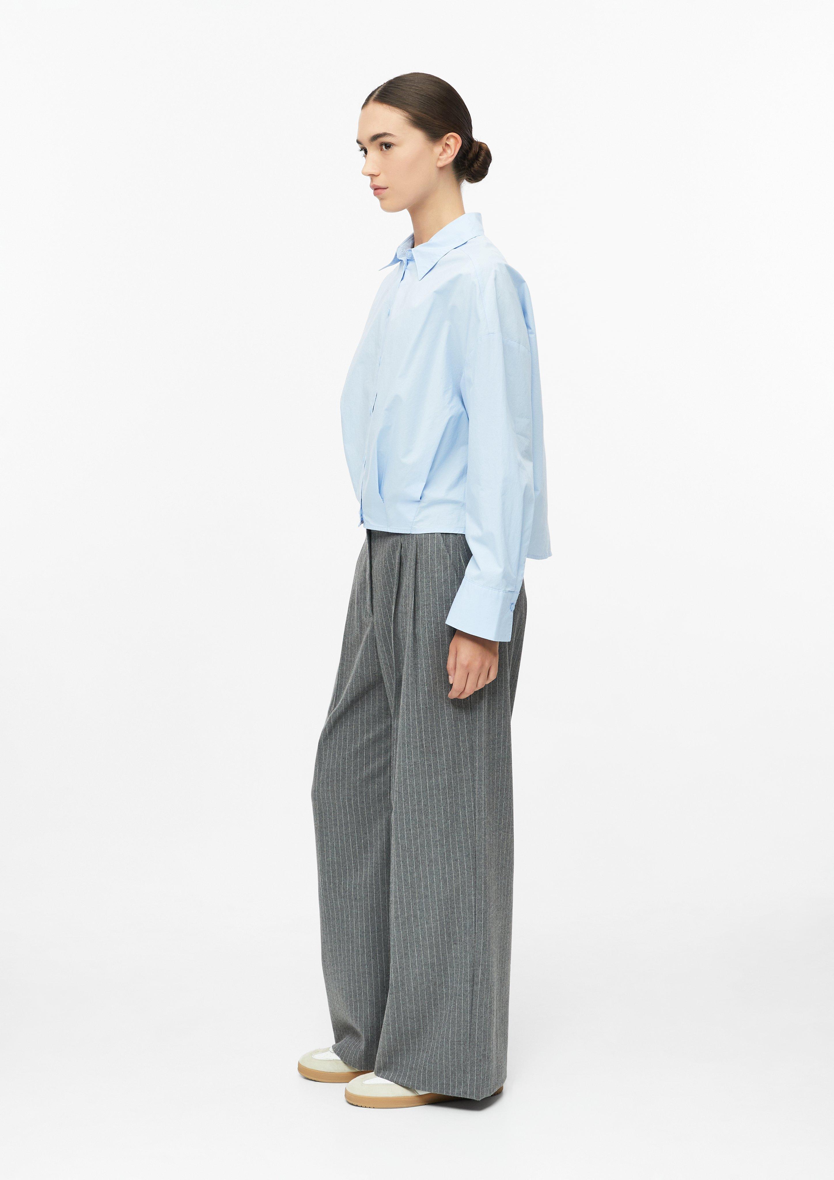 Damen s.Oliver x Heidi Klum: Popeline-Bluse im Relaxed Fit in blau von s.Oliver