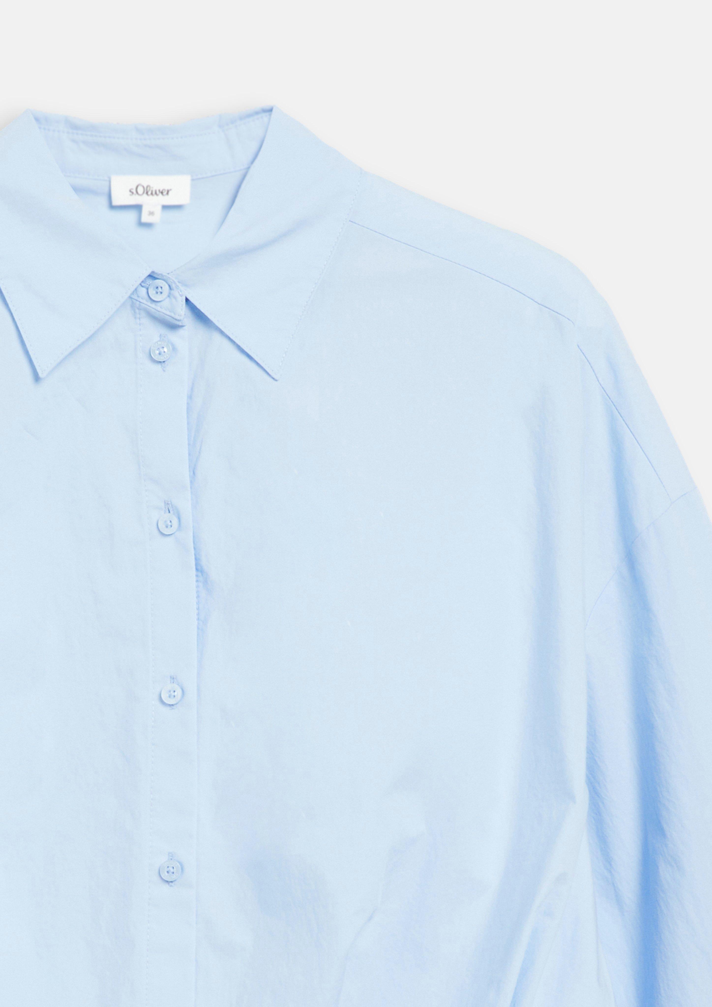 Damen s.Oliver x Heidi Klum: Popeline-Bluse im Relaxed Fit in blau von s.Oliver